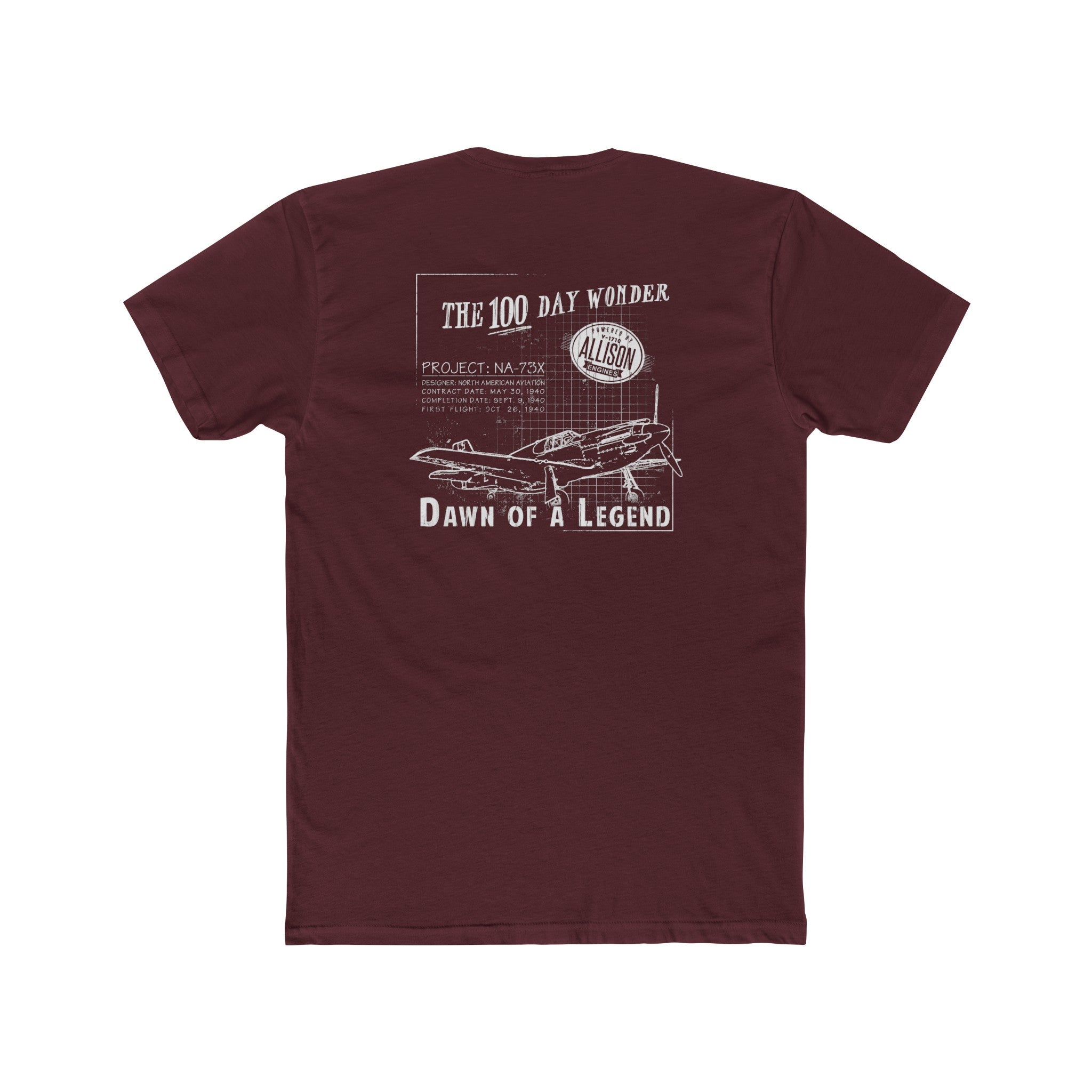 100 DAY WONDER COTTON TEE - S LEFT CHEST, LARGE BACK IMAGE