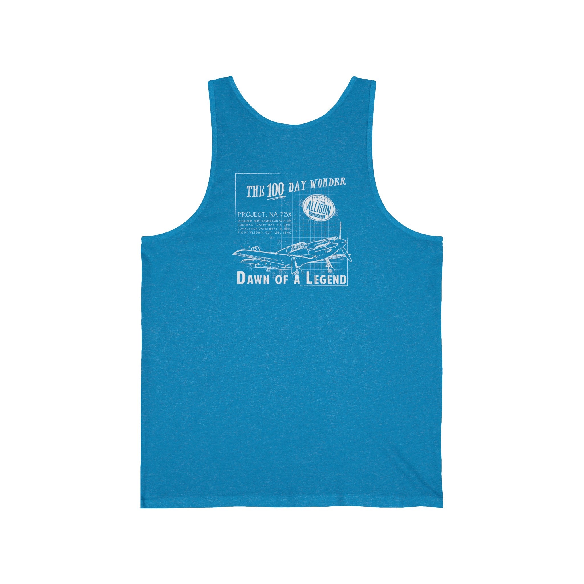 100 DAY WONDER MEN'S JERSEY TANK - S CENTER CHEST, LARGE BACK IMAGE