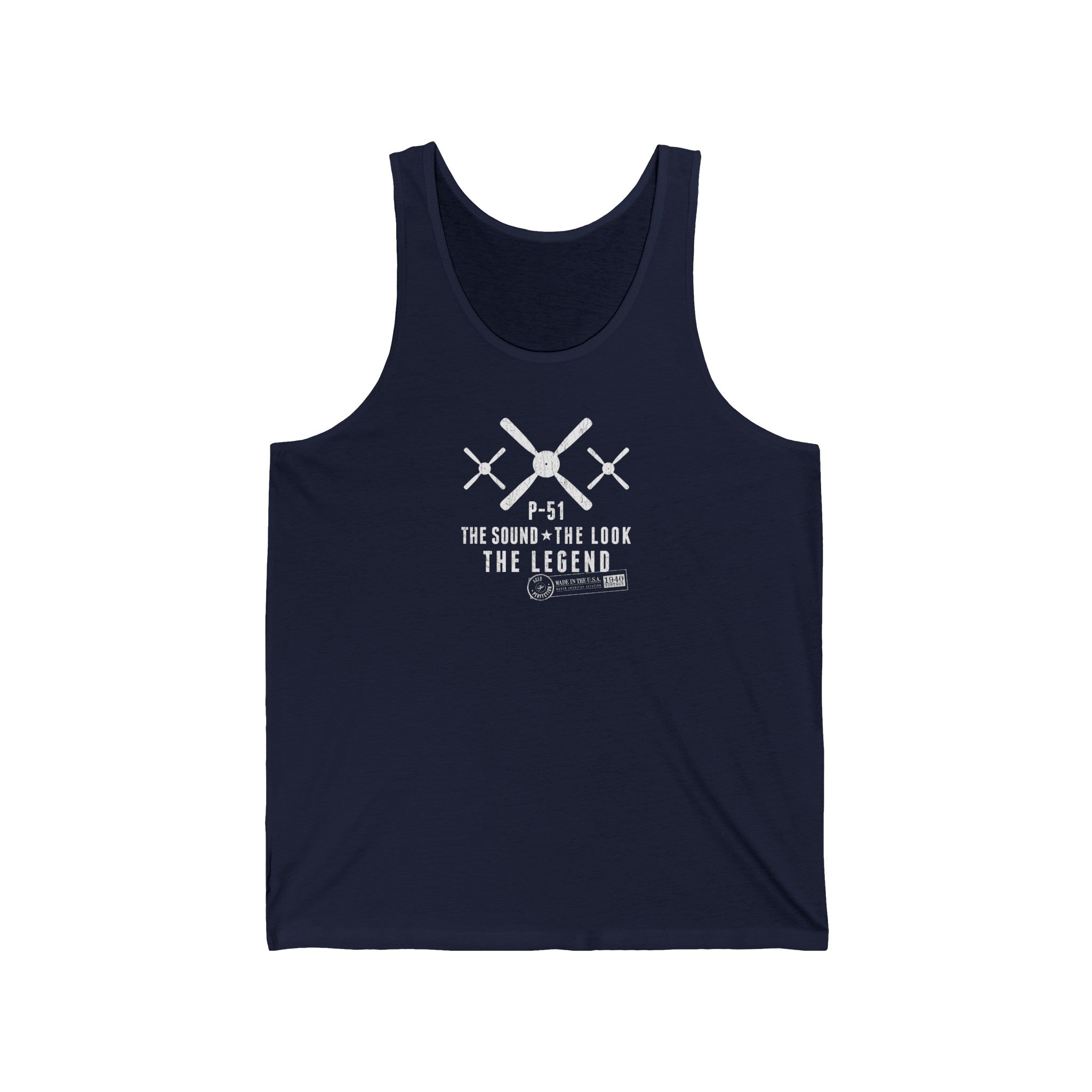 P-51 MUSTANG LEGEND MEN'S JERSEY TANK - LARGE FRONT IMAGE