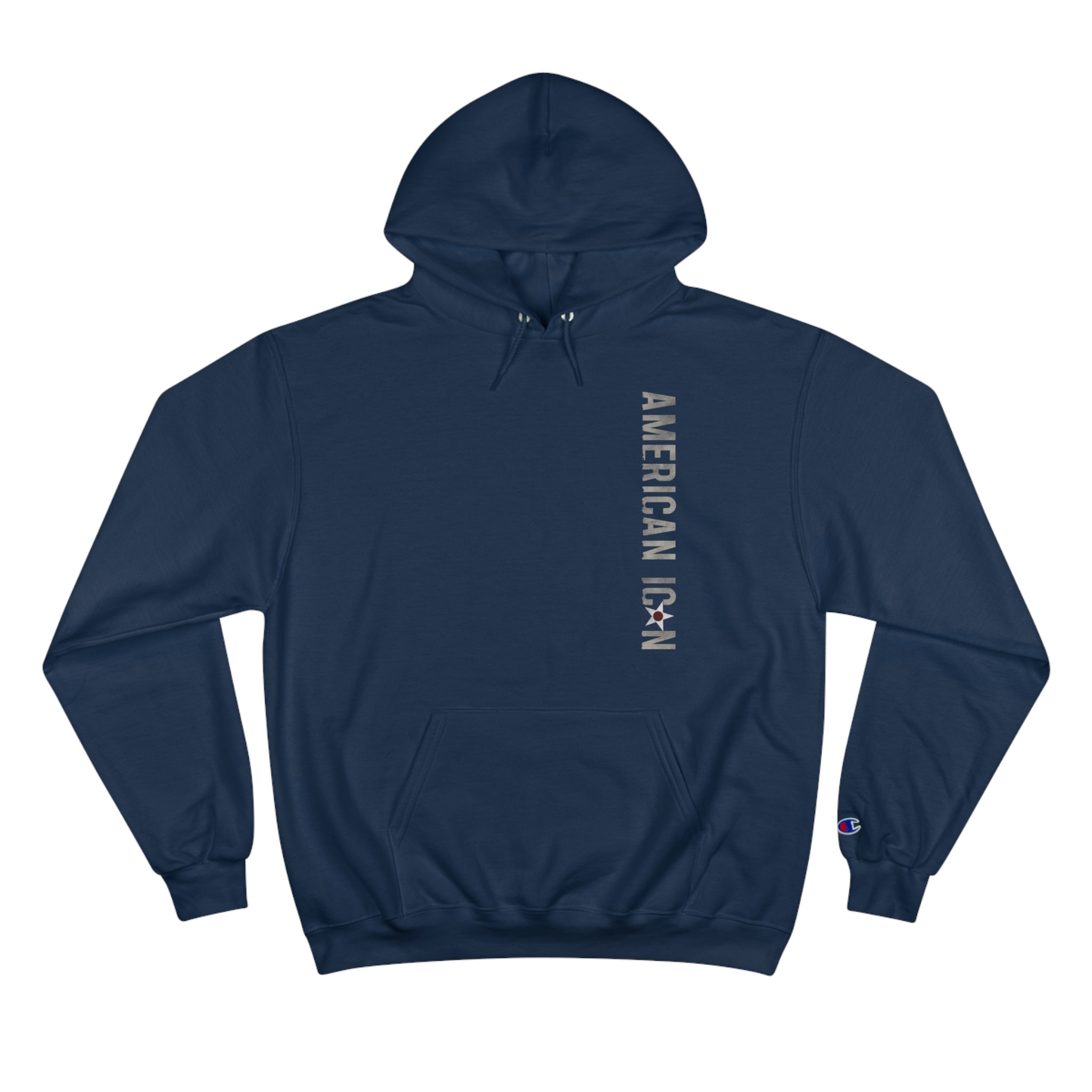 AMERICAN ICON P-40 CHAMPION HOODIE - VERTICAL CHEST, LARGE BACK LOGO