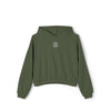 WOMEN'S MUSTANG LEGEND CROPPED CINCHED BOTTOM HOODIE - S CENTER CHEST, LARGE BACK LOGO