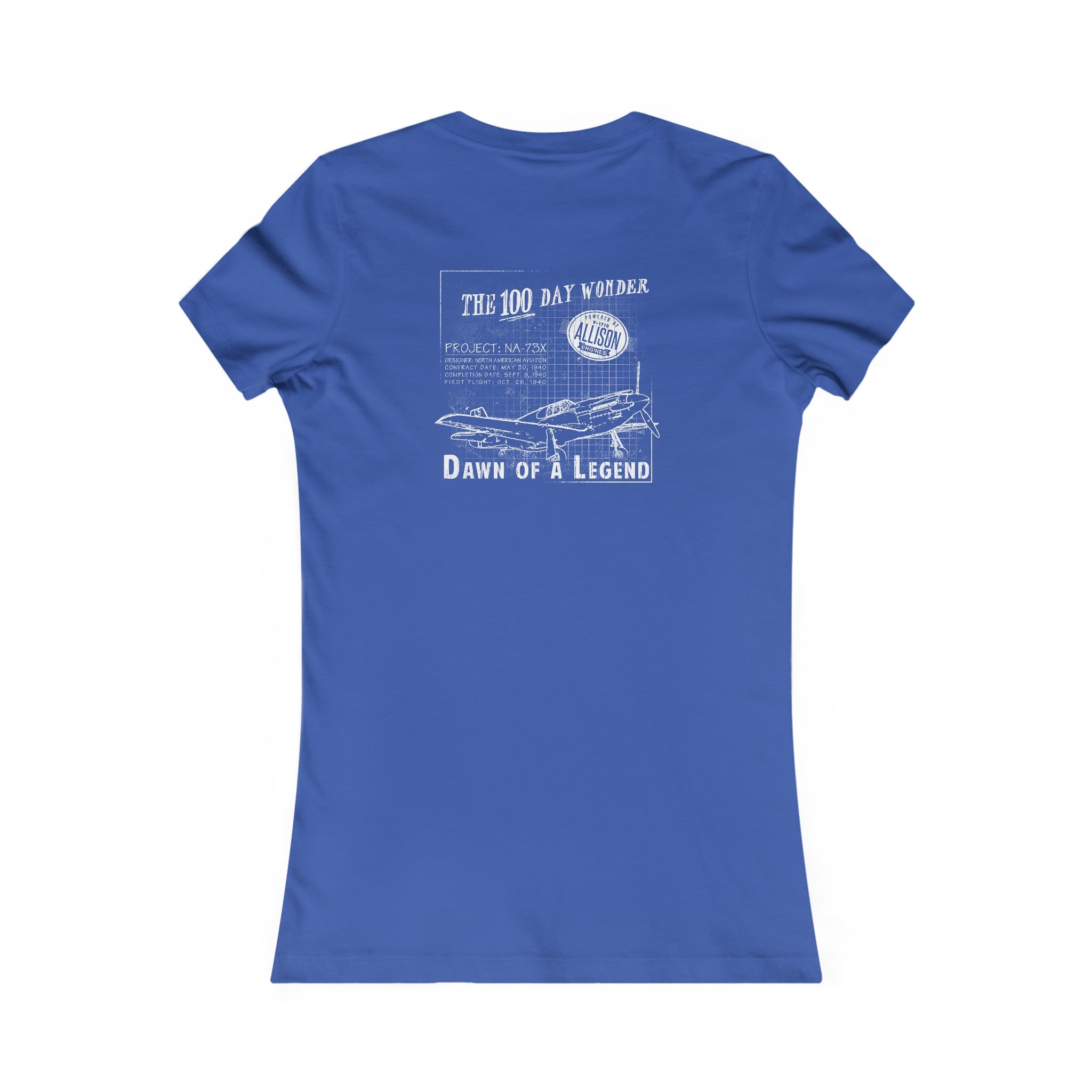 WOMEN'S 100 DAY WONDER COTTON TEE - S LEFT CHEST, LARGE BACK IMAGE
