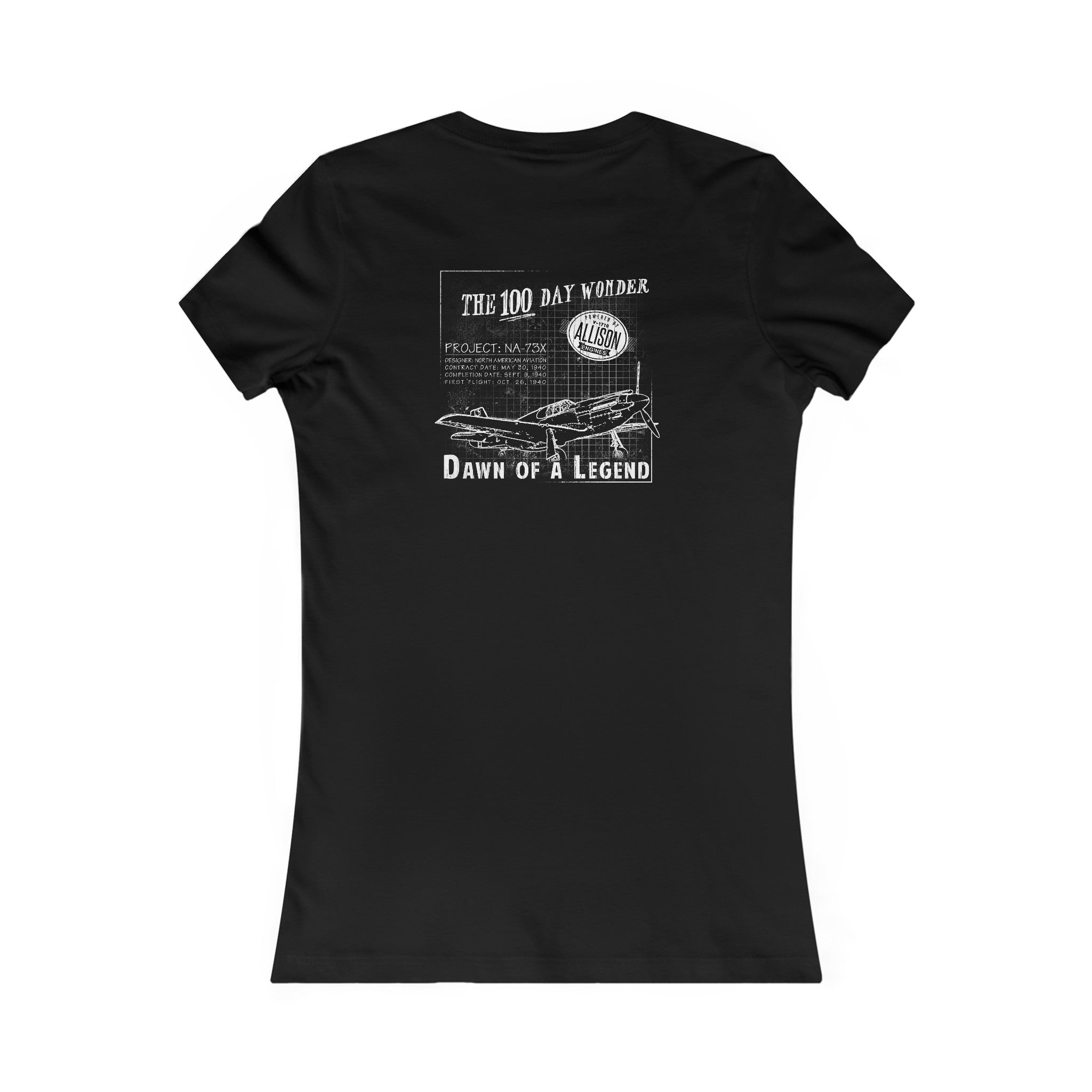 WOMEN'S 100 DAY WONDER COTTON TEE - S LEFT CHEST, LARGE BACK IMAGE