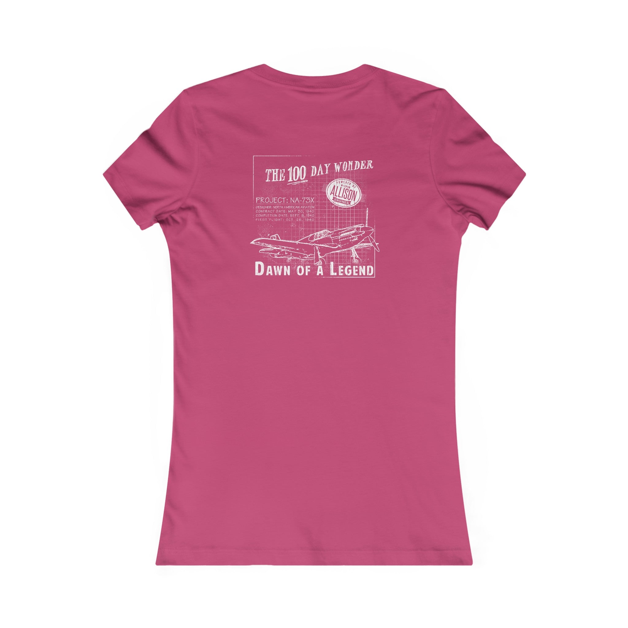 WOMEN'S 100 DAY WONDER COTTON TEE - S LEFT CHEST, LARGE BACK IMAGE