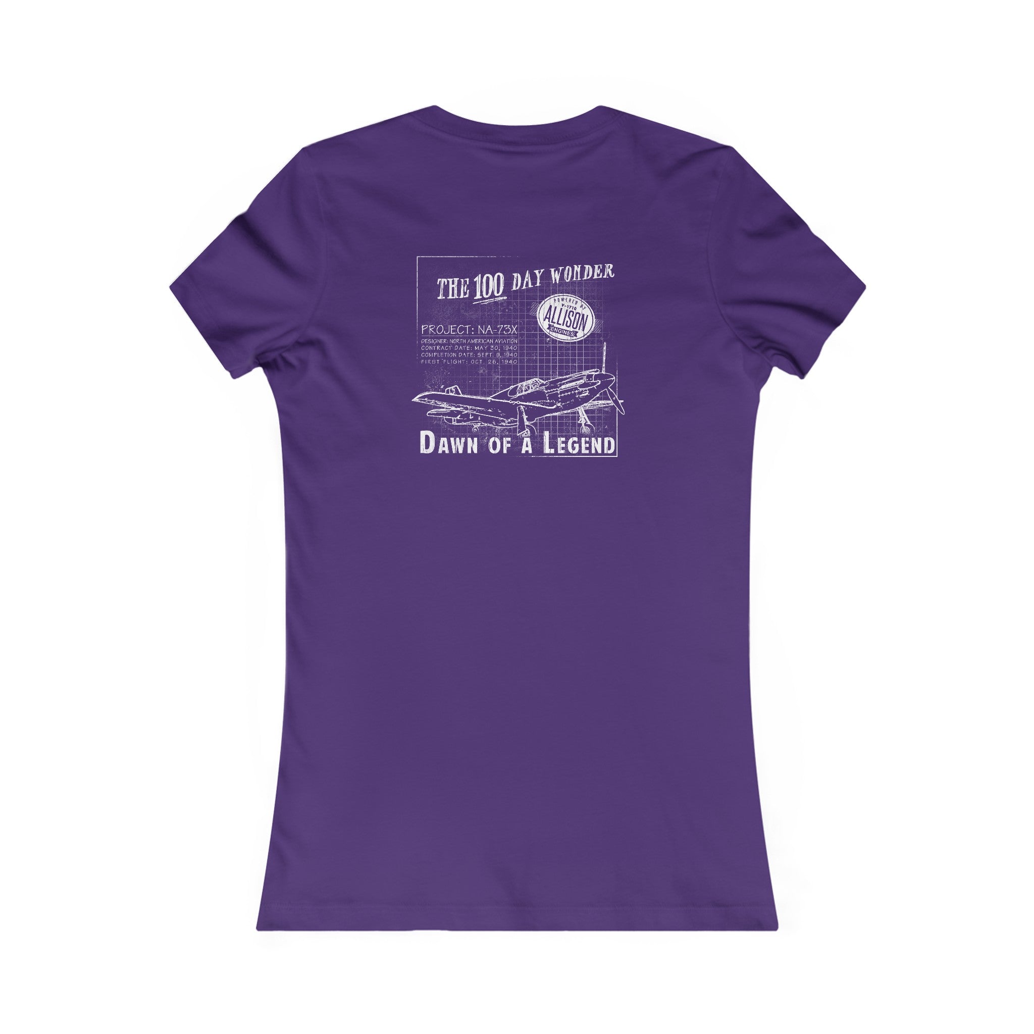 WOMEN'S 100 DAY WONDER COTTON TEE - S LEFT CHEST, LARGE BACK IMAGE