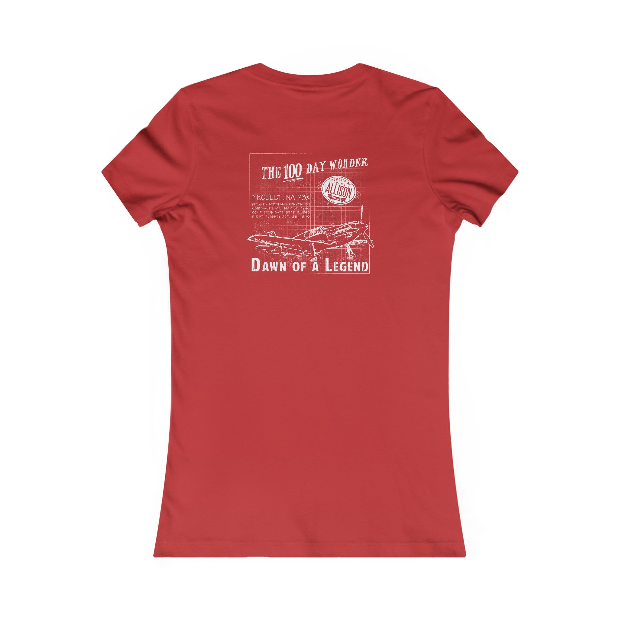 WOMEN'S 100 DAY WONDER COTTON TEE - S LEFT CHEST, LARGE BACK IMAGE