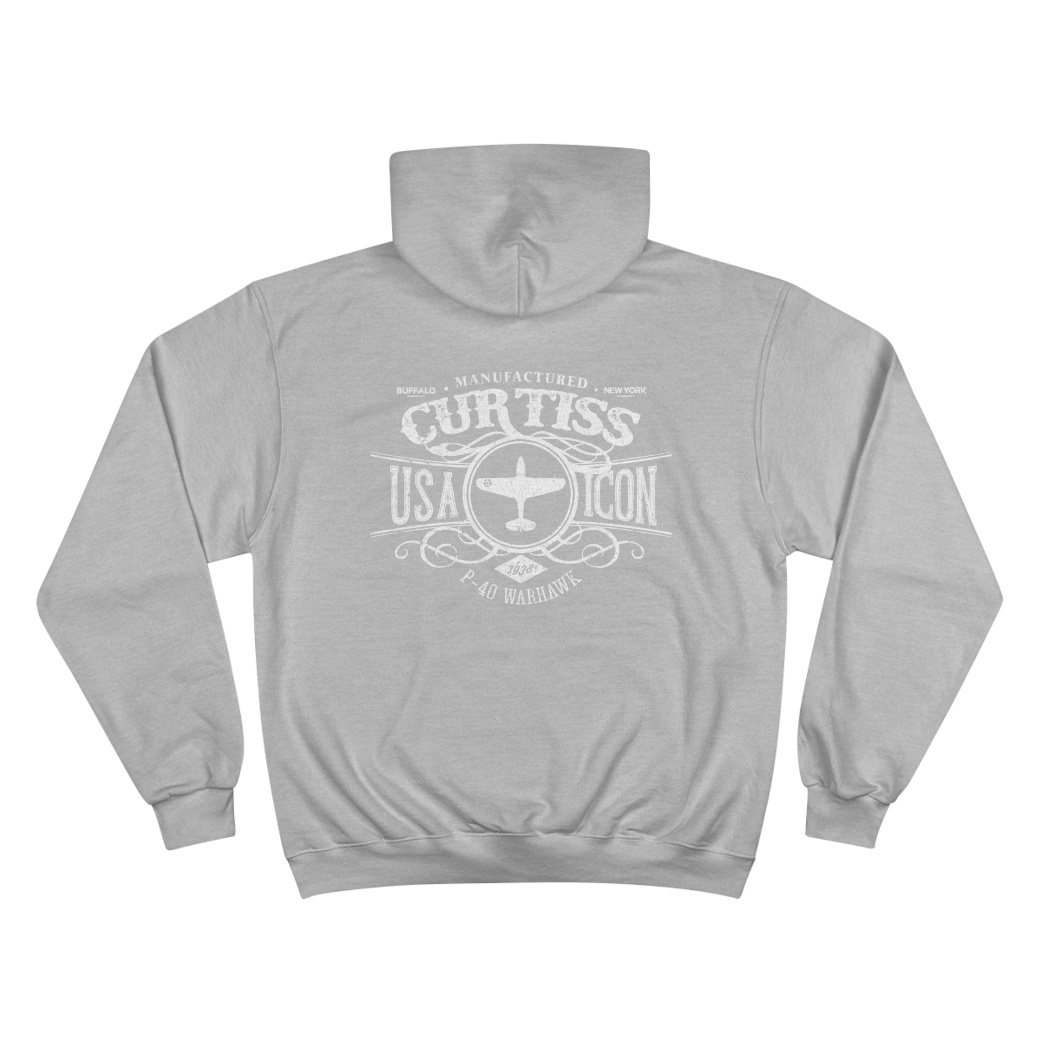 CURTISS USA ICON P-40 CHAMPION HOODIE - VERTICAL CHEST, LARGE BACK LOGO