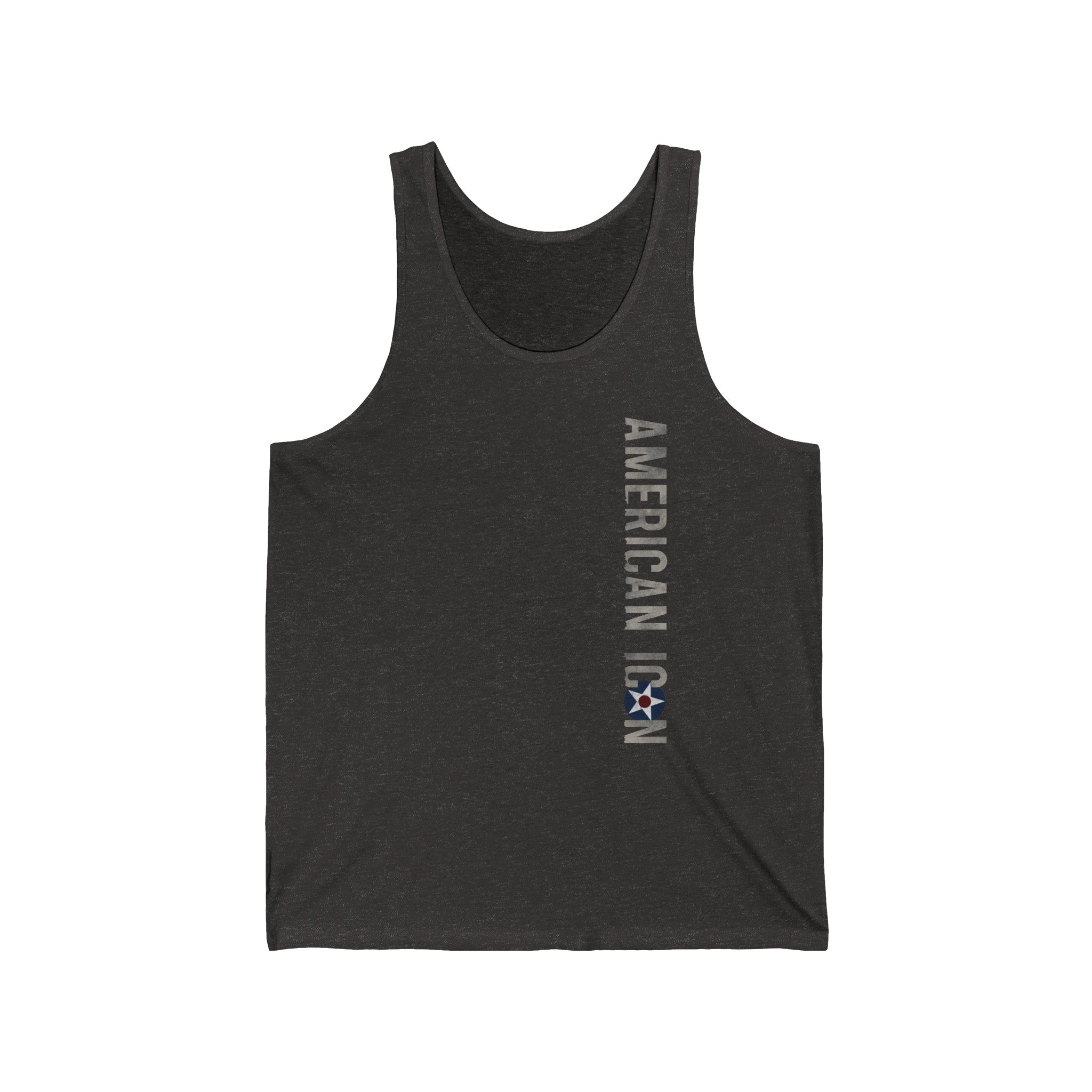 AMERICAN ICON P-40 MEN'S JERSEY TANK - VERTICAL LEFT CHEST, LARGE BACK IMAGE