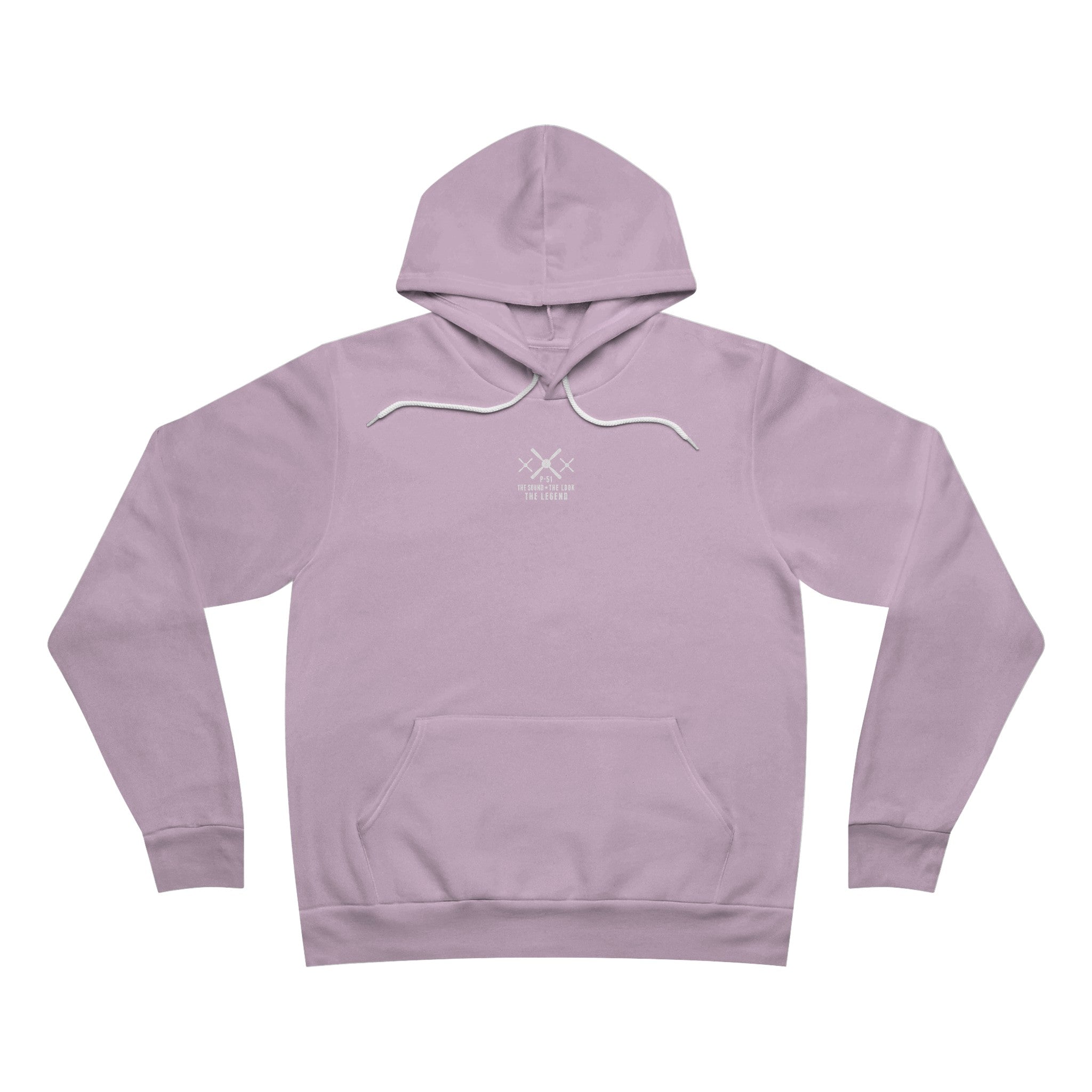 MUSTANG LEGEND SPONGE FLEECE PULLOVER HOODIE - S CENTER CHEST, LARGE BACK LOGO