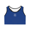 WOMEN'S MUSTANG LEGEND SPORTS BRA - S CENTER CHEST, DARK BLUE COLOR
