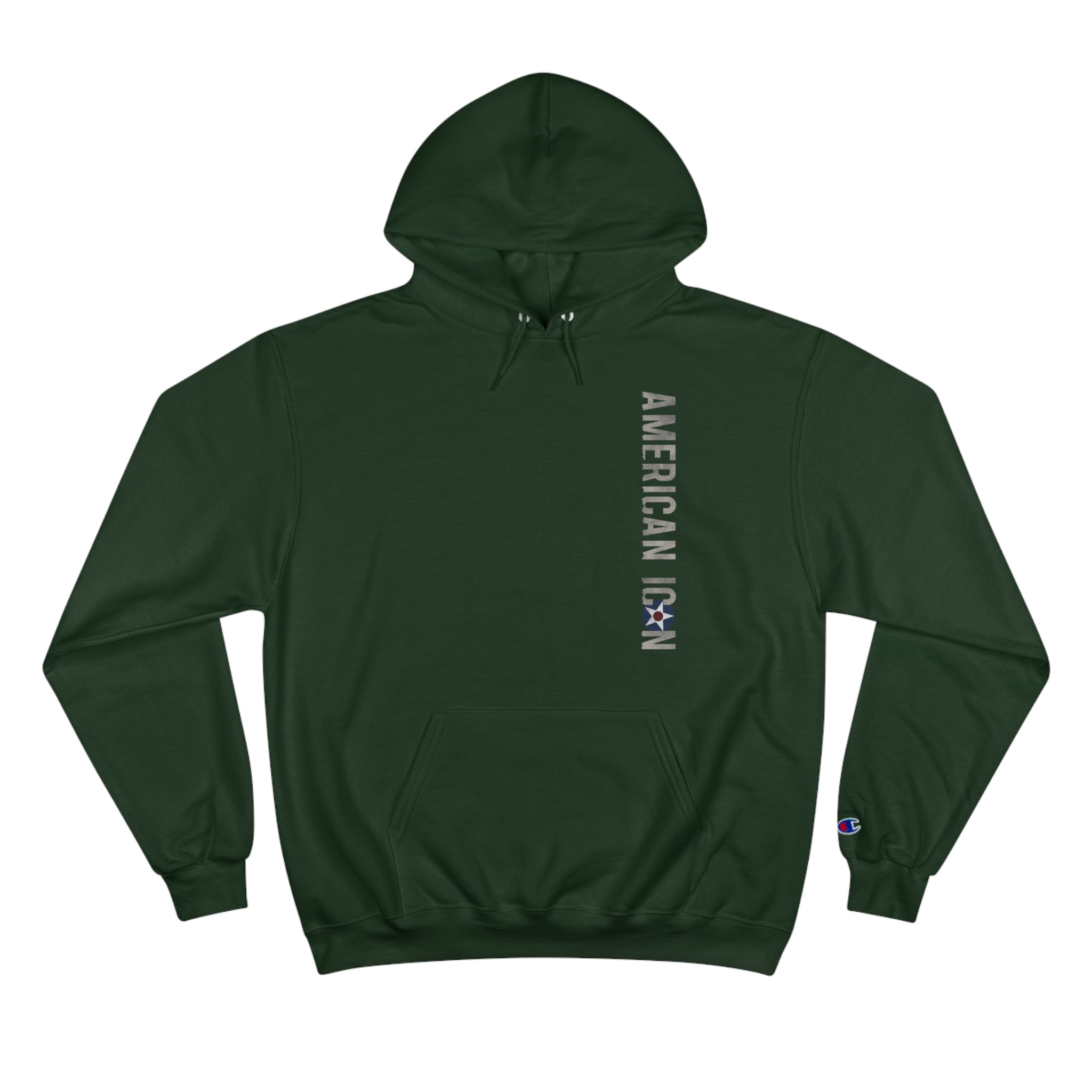 AMERICAN ICON P-40 CHAMPION HOODIE - VERTICAL CHEST, LARGE BACK LOGO