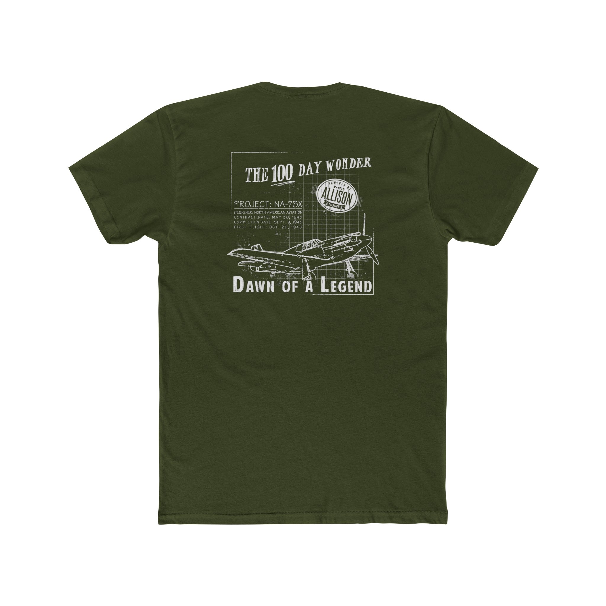 100 DAY WONDER COTTON TEE - S LEFT CHEST, LARGE BACK IMAGE