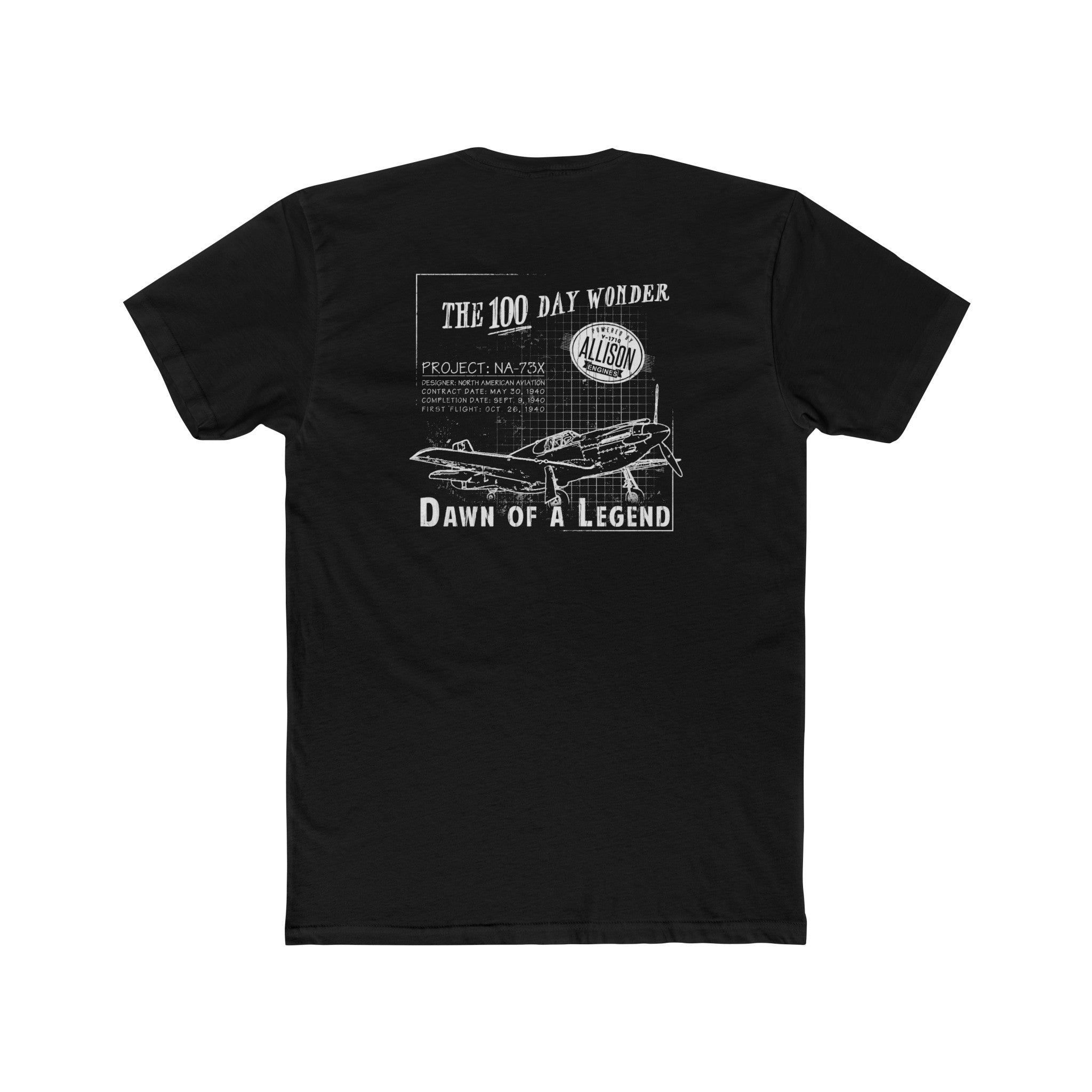 100 DAY WONDER COTTON TEE - S LEFT CHEST, LARGE BACK IMAGE