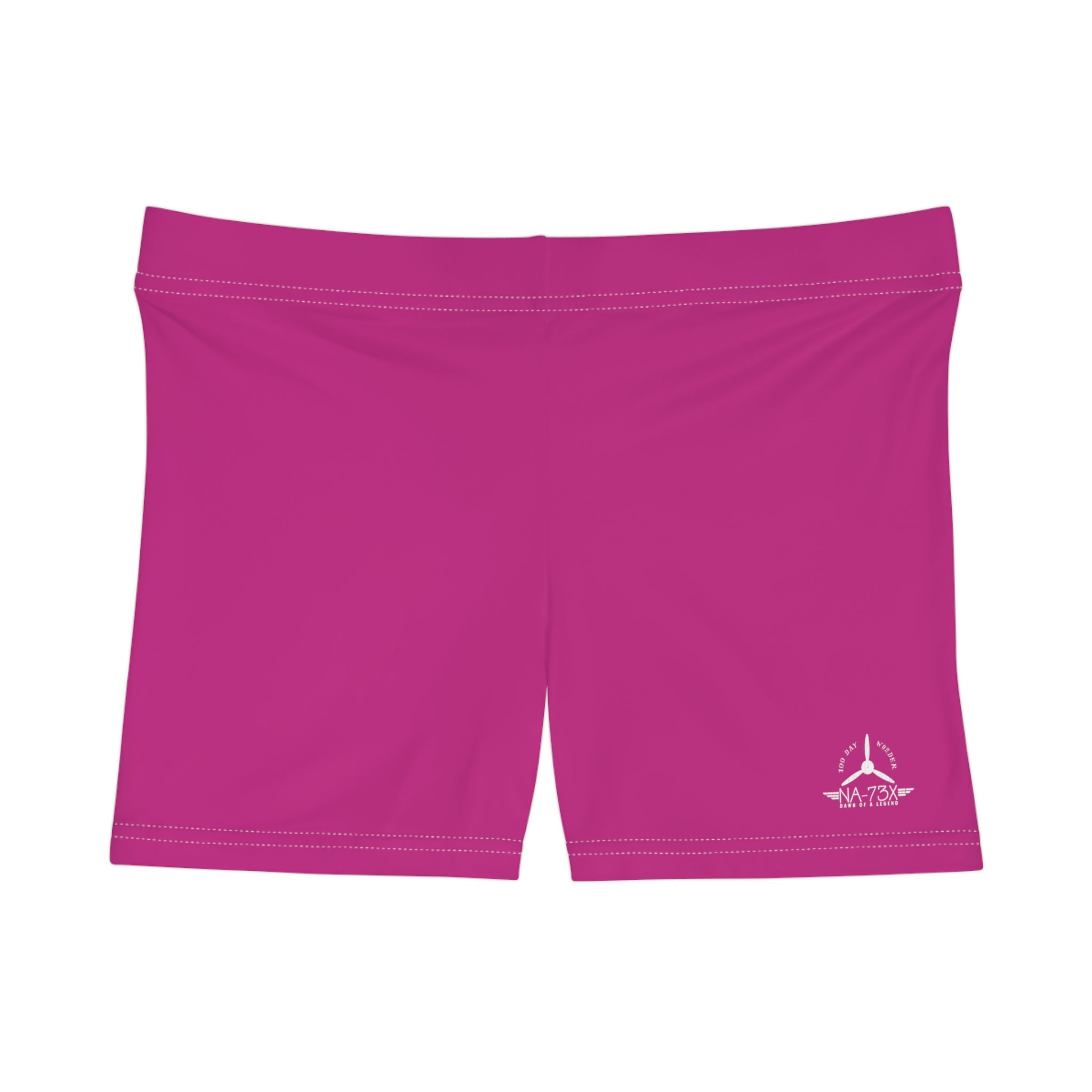 WOMEN'S 100 DAY WONDER FITNESS SHORTS - S BOTTOM LEFT LEG , PINK COLOR