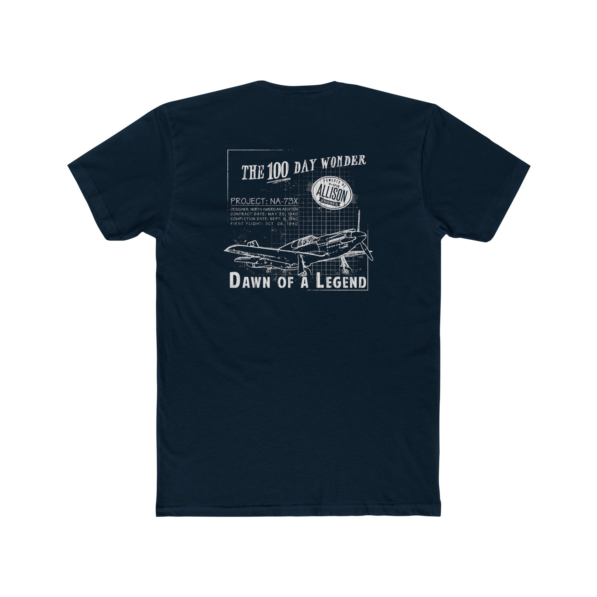 100 DAY WONDER COTTON TEE - S LEFT CHEST, LARGE BACK IMAGE