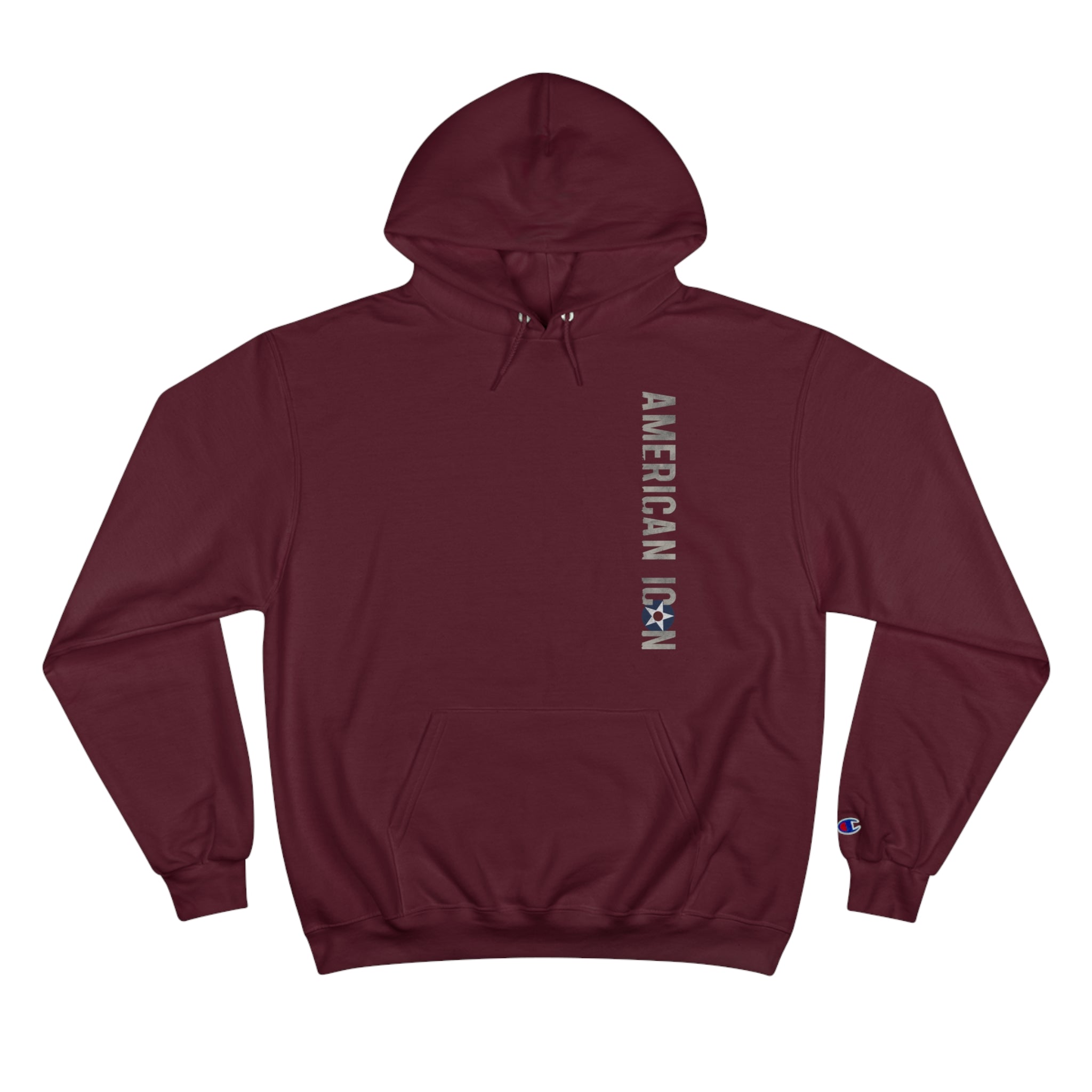 AMERICAN ICON P-40 CHAMPION HOODIE - VERTICAL CHEST, LARGE BACK LOGO