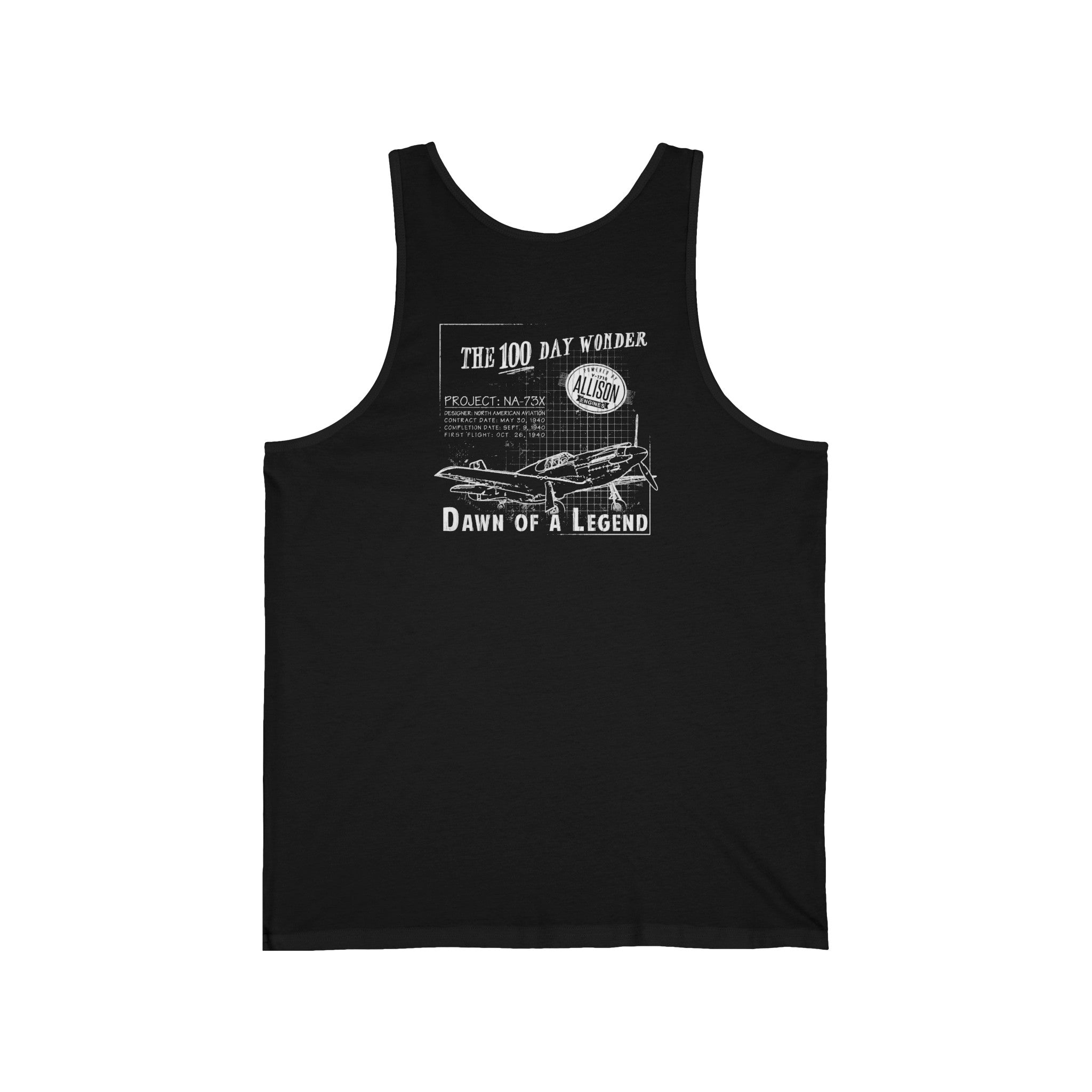 100 DAY WONDER MEN'S JERSEY TANK - S CENTER CHEST, LARGE BACK IMAGE