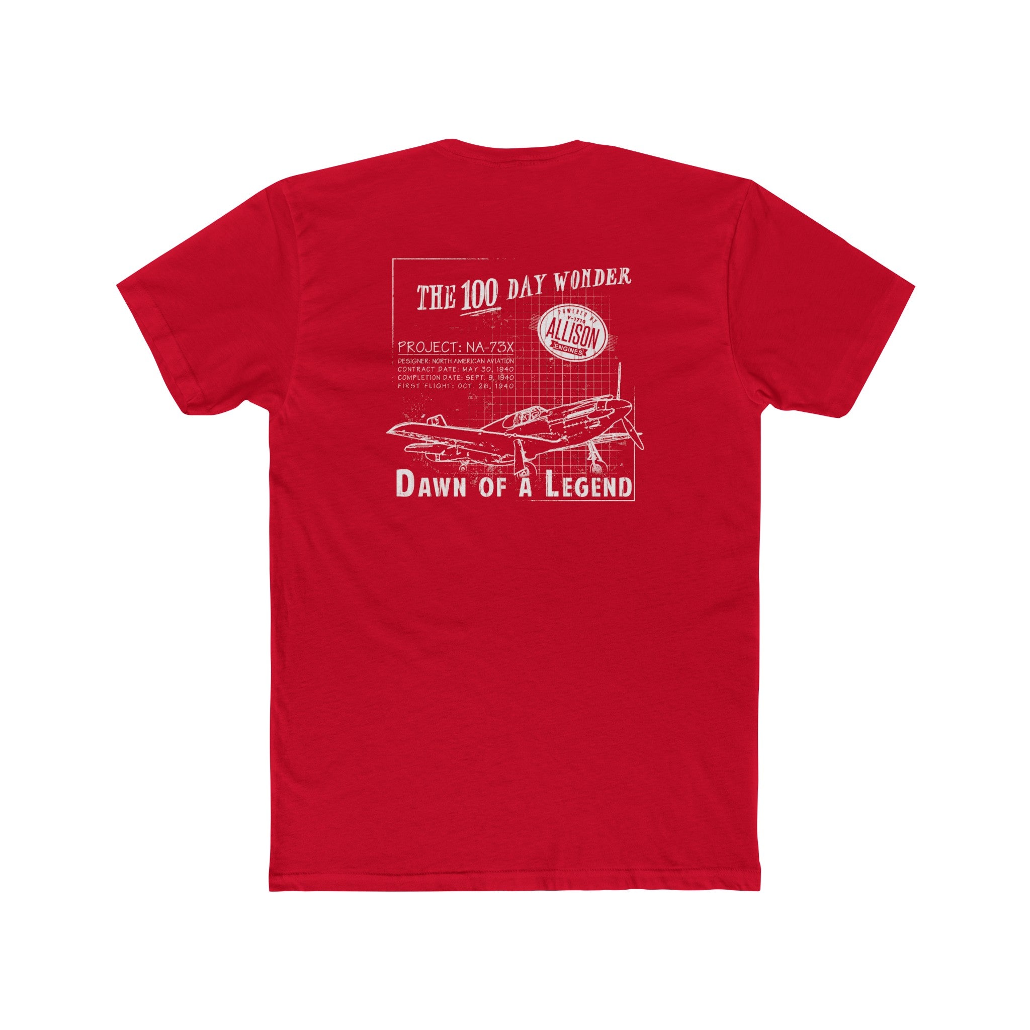 100 DAY WONDER COTTON TEE - S LEFT CHEST, LARGE BACK IMAGE