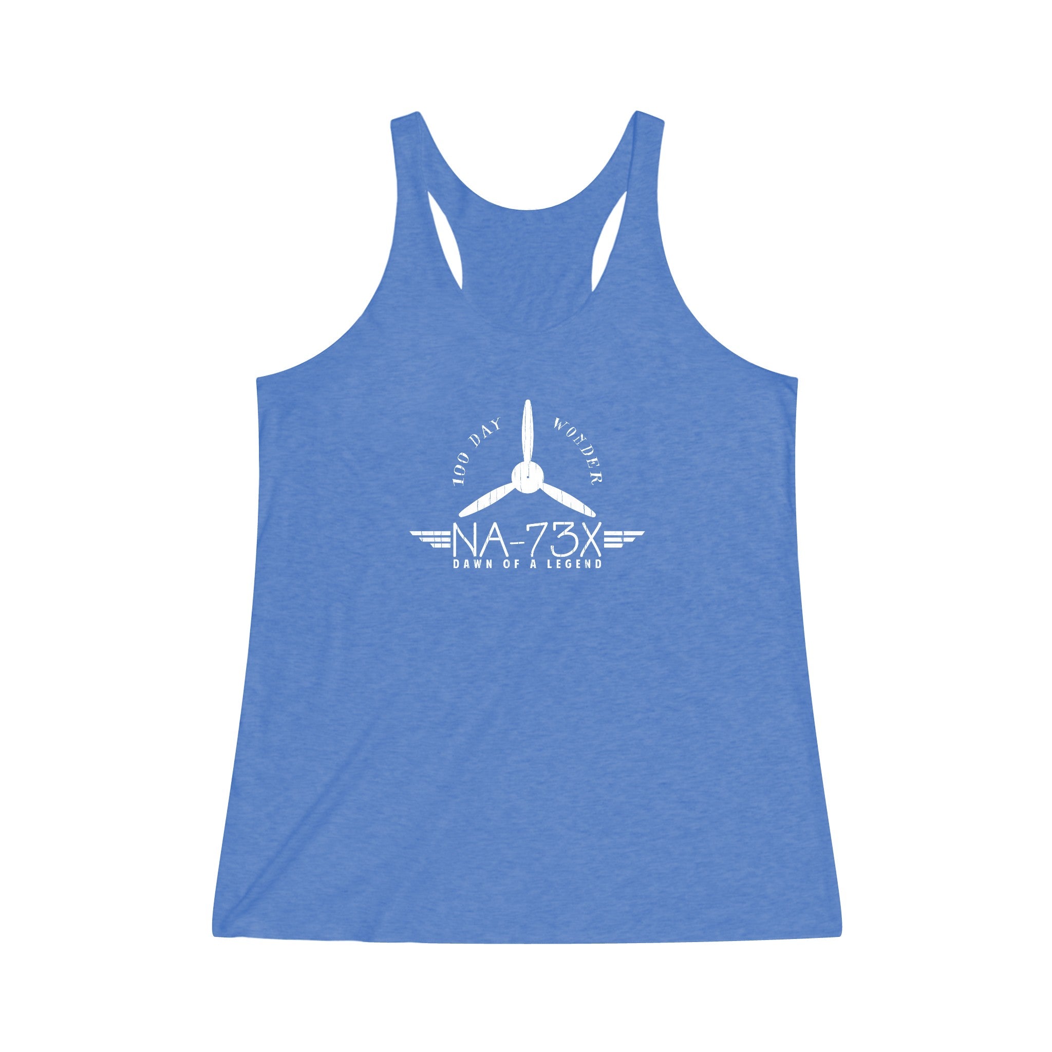 WOMAN'S 100 DAY WONDER COTTON TRI-BLEND RACERBACK TANK - L FRONT CHEST IMAGE