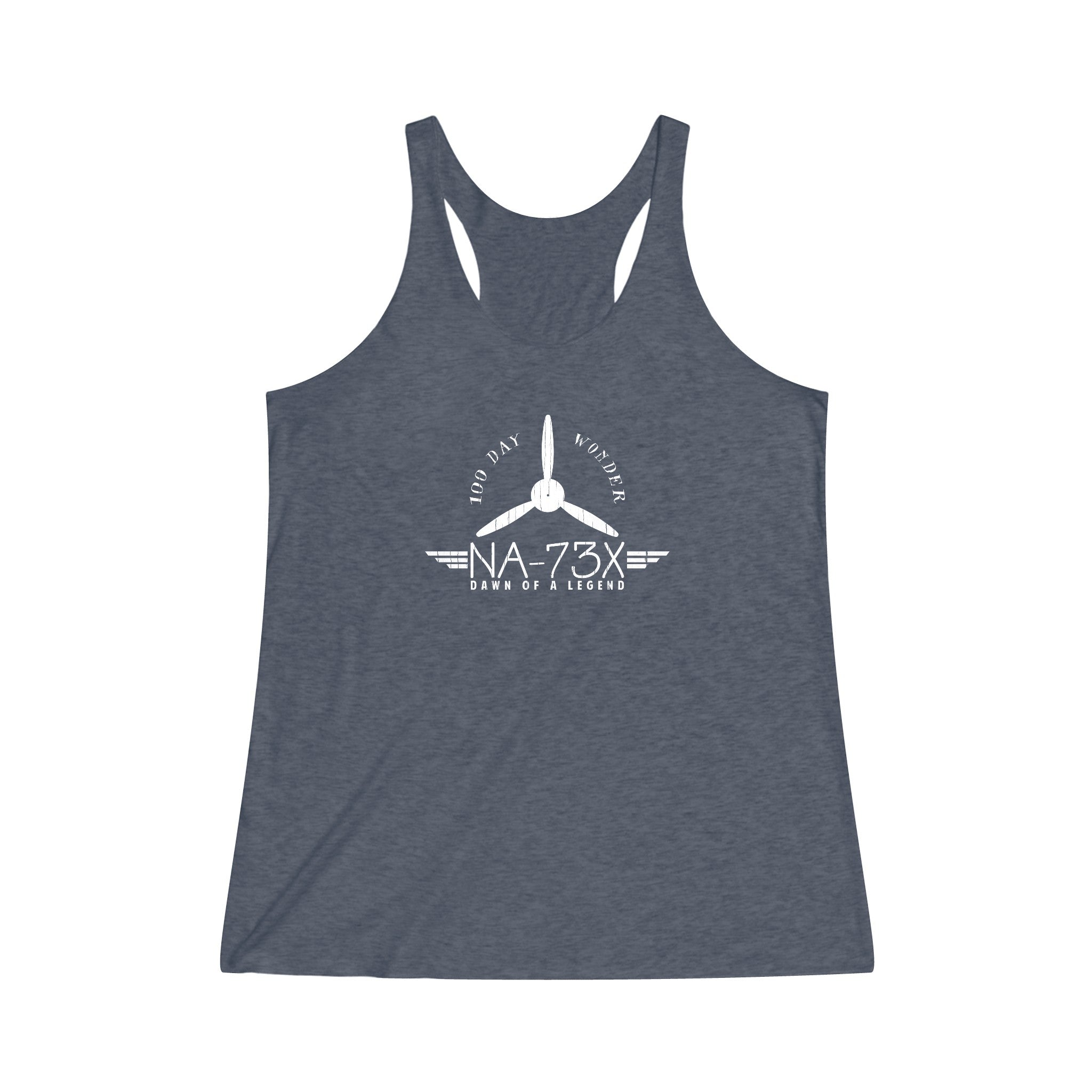 WOMAN'S 100 DAY WONDER COTTON TRI-BLEND RACERBACK TANK - L FRONT CHEST IMAGE