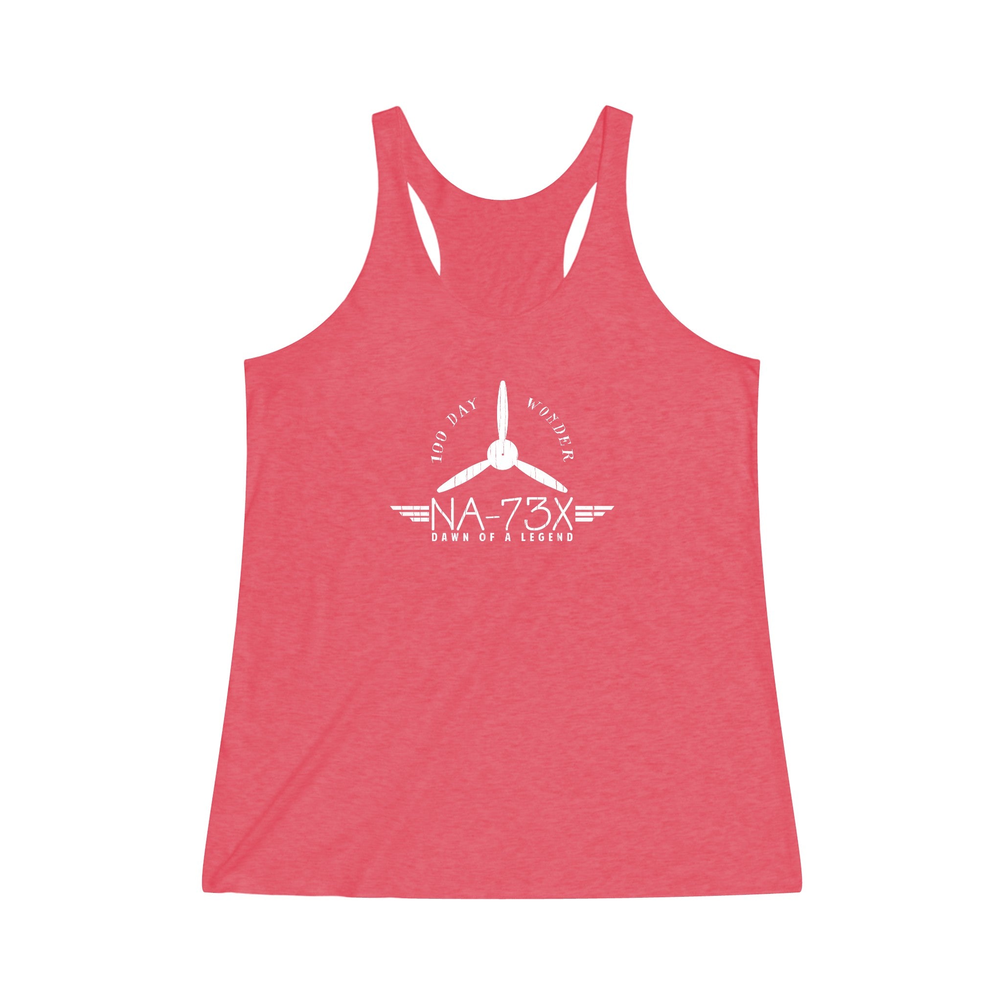 WOMAN'S 100 DAY WONDER COTTON TRI-BLEND RACERBACK TANK - L FRONT CHEST IMAGE