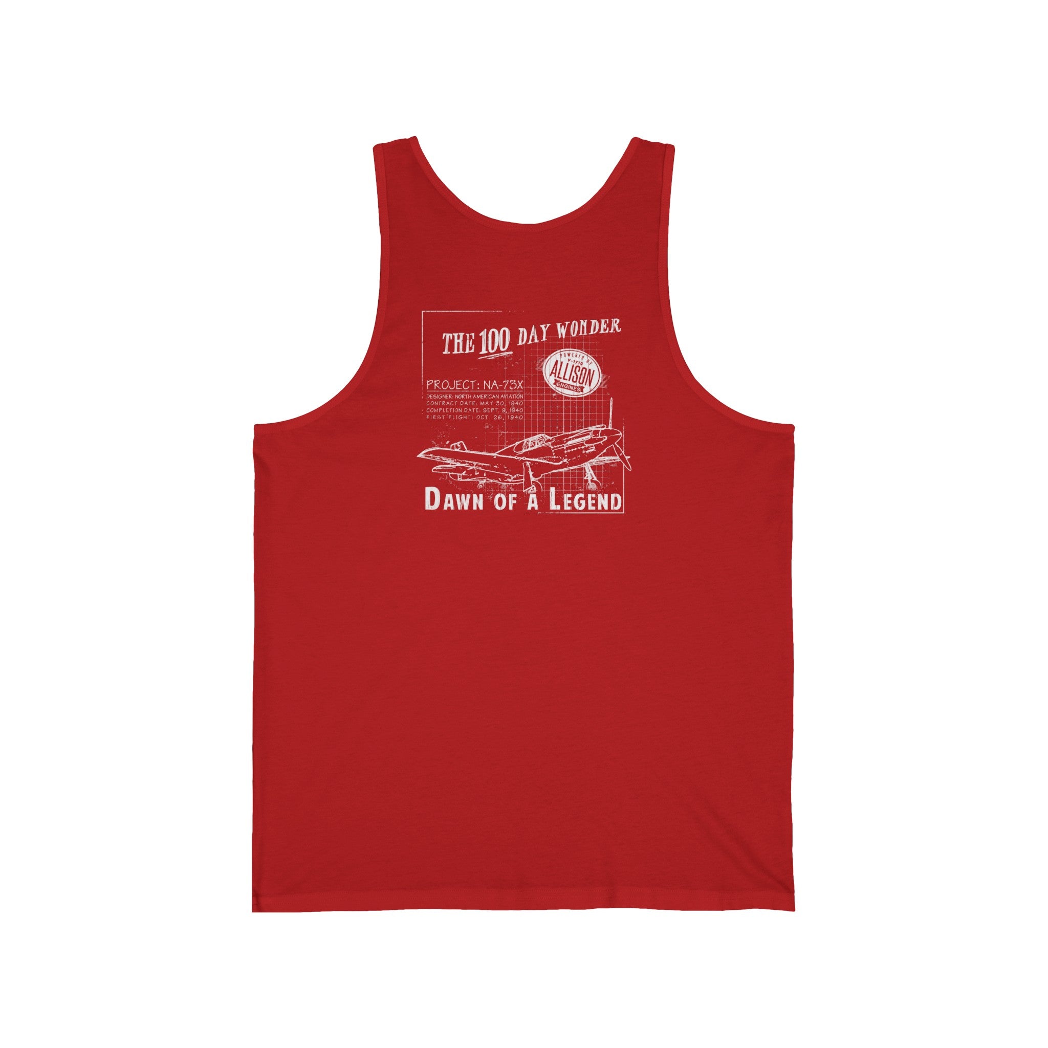 100 DAY WONDER MEN'S JERSEY TANK - S CENTER CHEST, LARGE BACK IMAGE