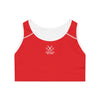 WOMEN'S MUSTANG LEGEND SPORTS BRA - S CENTER CHEST, RED COLOR