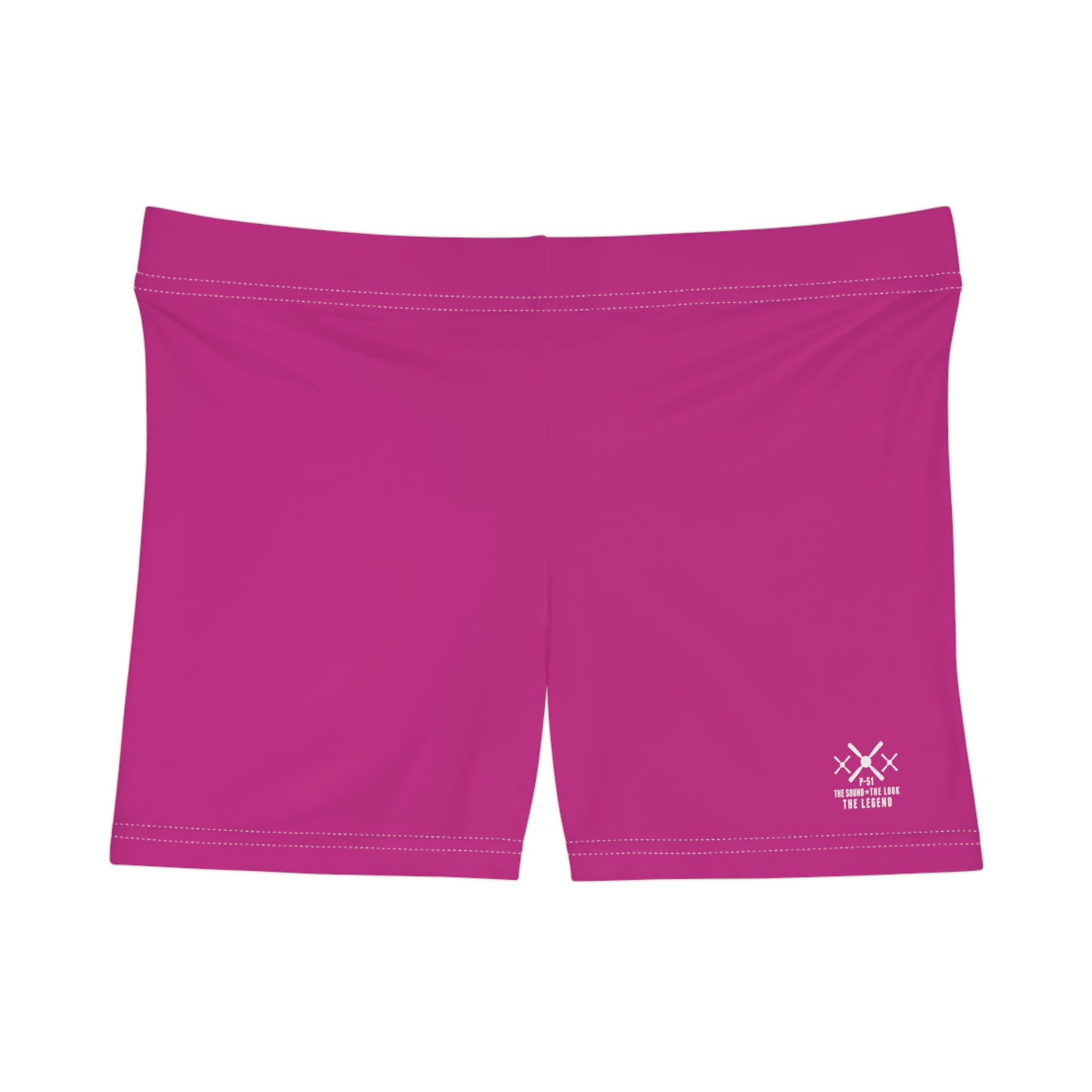 WOMEN'S MUSTANG LEGEND FITNESS SHORTS - S BOTTOM LEFT LEG , PINK COLOR