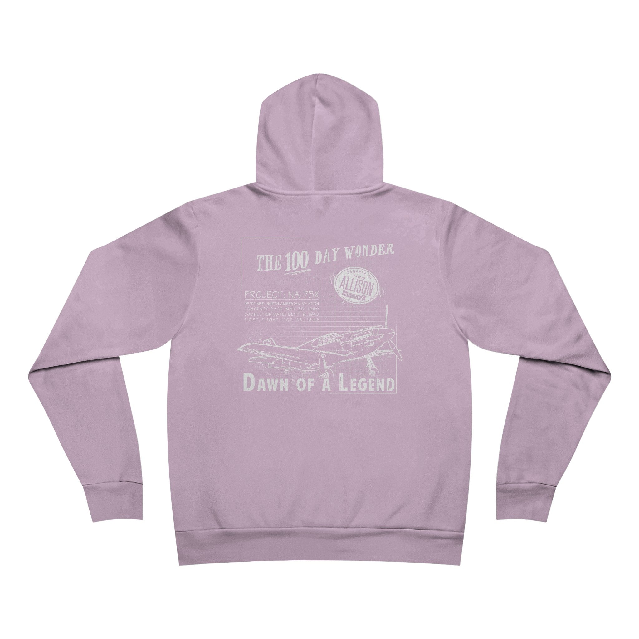 100 DAY WONDER SPONGE FLEECE PULLOVER HOODIE - S CENTER CHEST, LARGE BACK LOGO