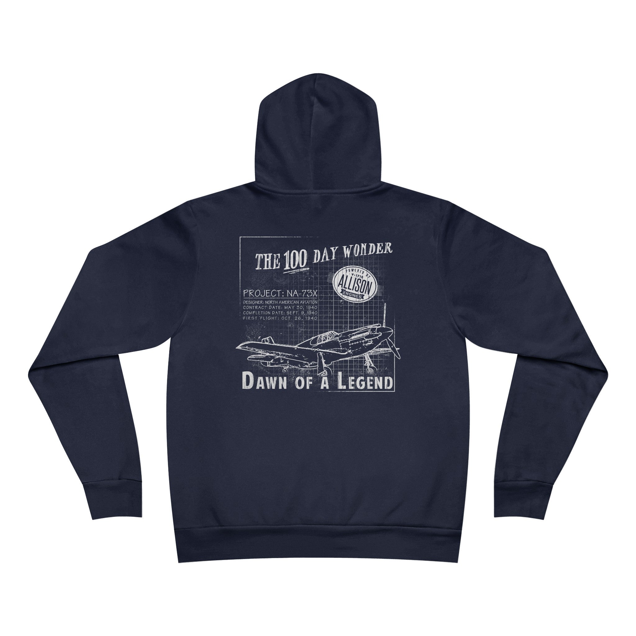 100 DAY WONDER SPONGE FLEECE PULLOVER HOODIE - S CENTER CHEST, LARGE BACK LOGO