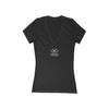 WOMEN'S P-51 LEGEND JERSEY SHORT SLEEVE DEEP V-NECK TEE - S CENTER CHEST, LARGE BACK IMAGE