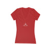 WOMEN'S 100 DAY WONDER JERSEY SHORT SLEEVE DEEP V-NECK TEE - S CENTER CHEST, LARGE BACK IMAGE