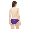 WOMEN'S MUSTANG LEGEND STRAPPY BIKINI SET - S REAR WAIST, PURPLE/WHITE