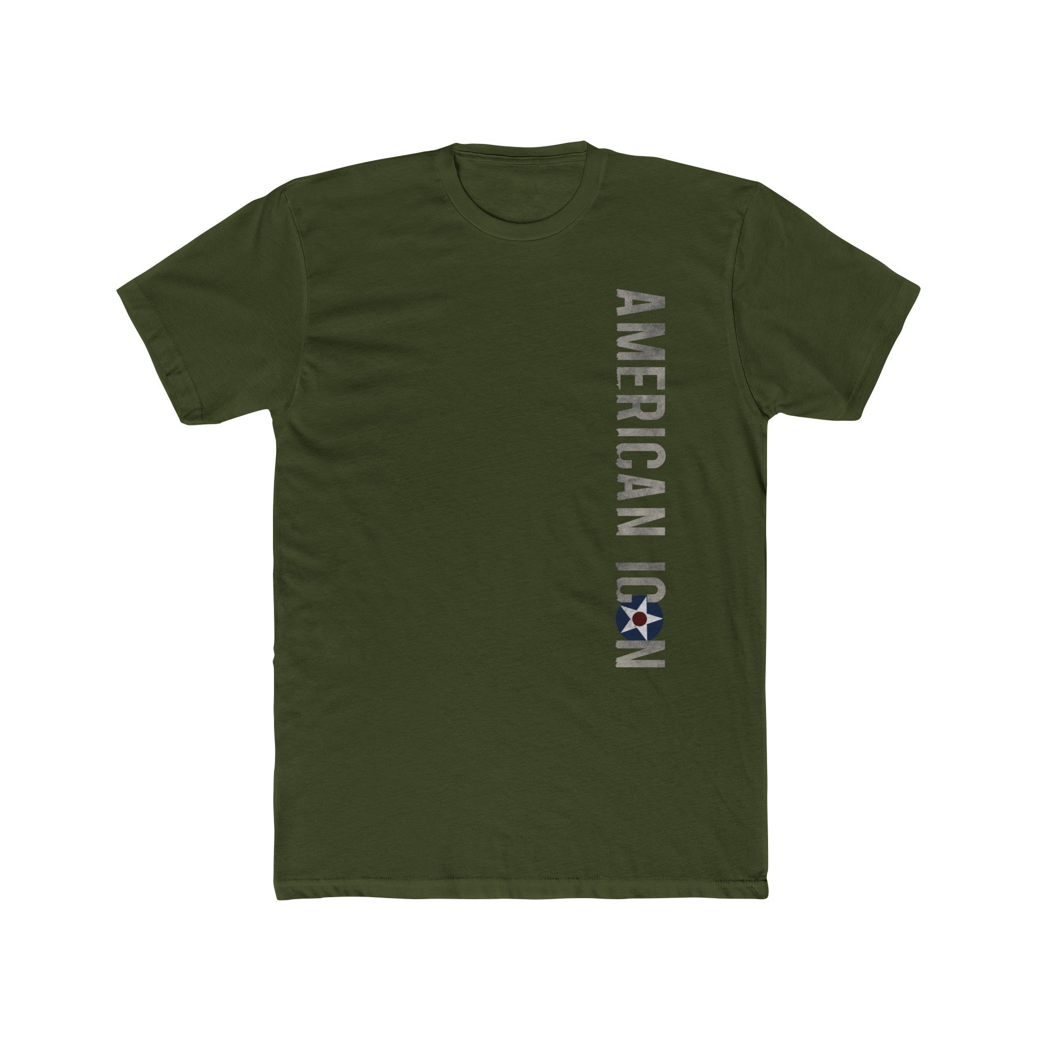 AMERICAN ICON P-40 COTTON TEE - LEFT CHEST LOGO, LARGE BACK IMAGE