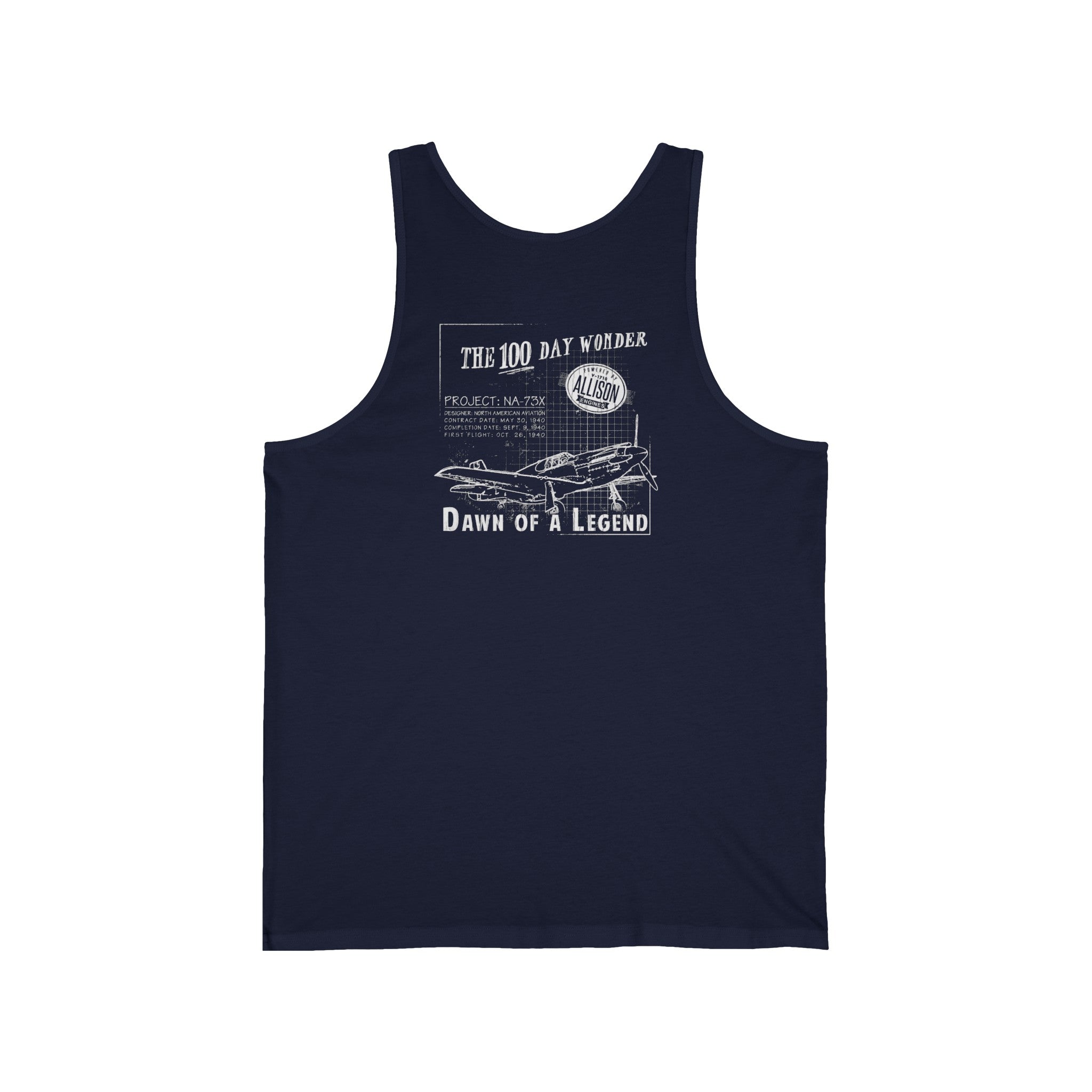 100 DAY WONDER MEN'S JERSEY TANK - S CENTER CHEST, LARGE BACK IMAGE
