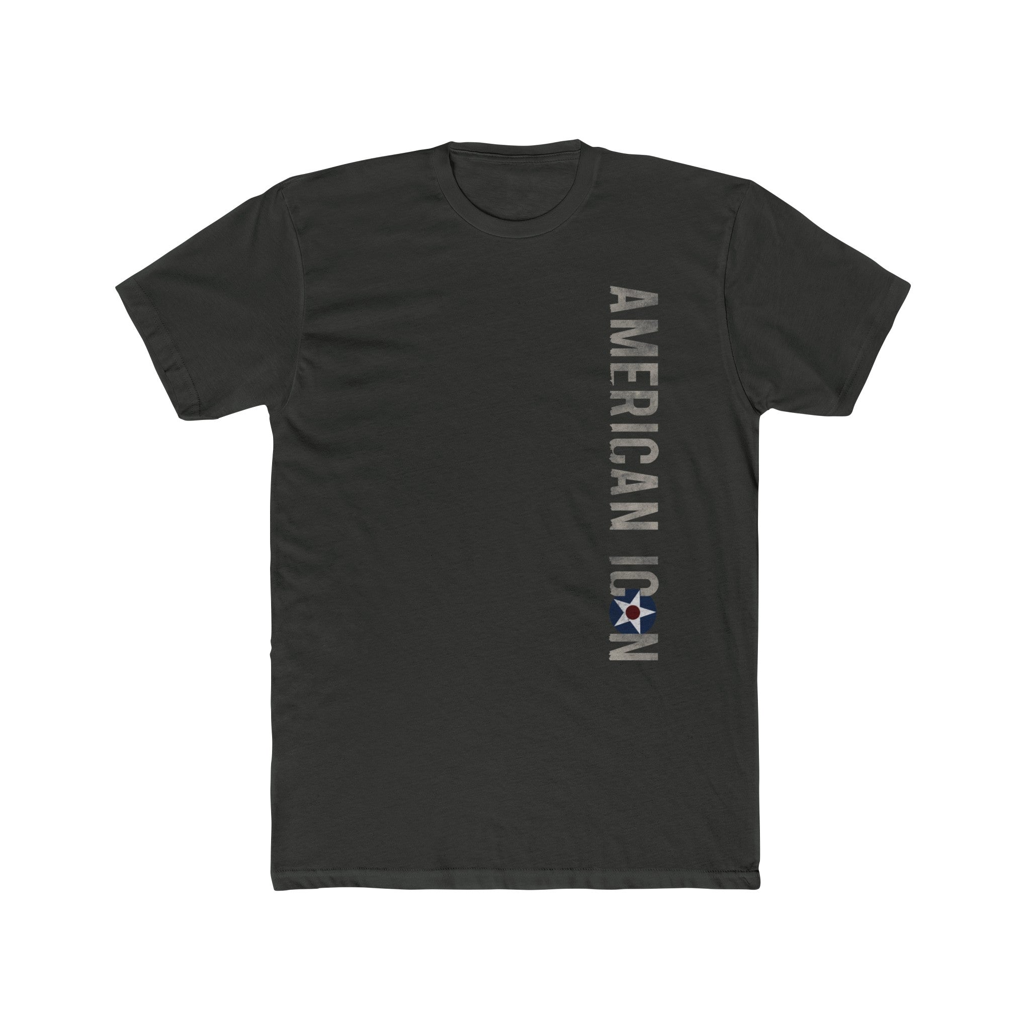 AMERICAN ICON P-40 COTTON TEE - LEFT CHEST LOGO, LARGE BACK IMAGE