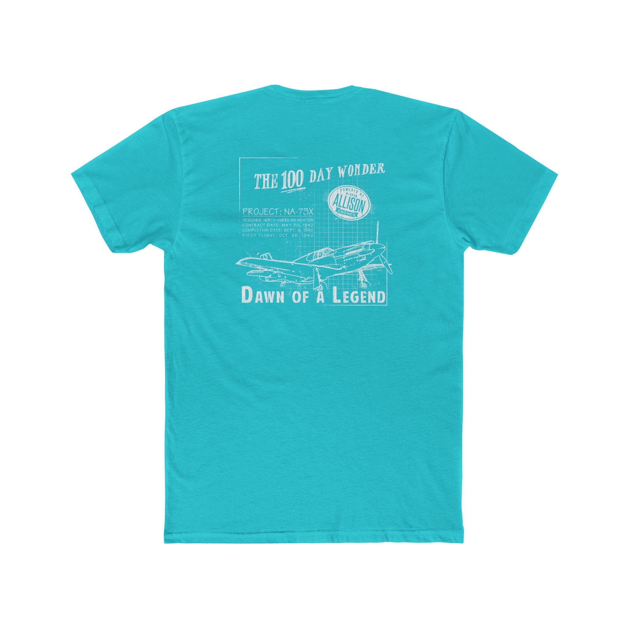 100 DAY WONDER COTTON TEE - S LEFT CHEST, LARGE BACK IMAGE