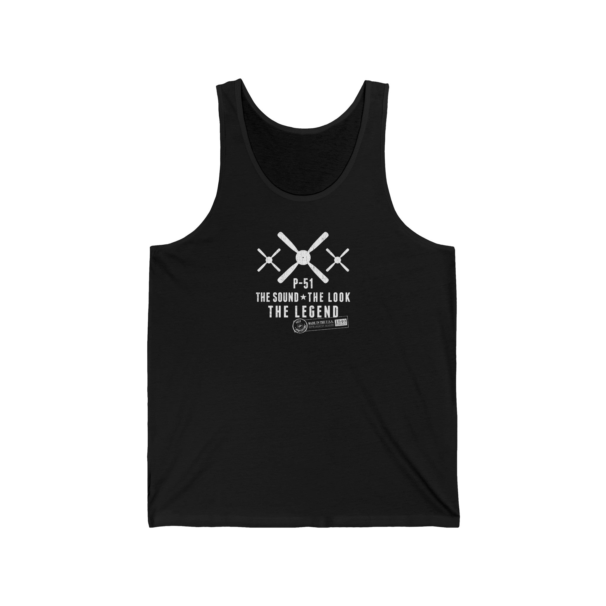P-51 MUSTANG LEGEND MEN'S JERSEY TANK - LARGE FRONT IMAGE