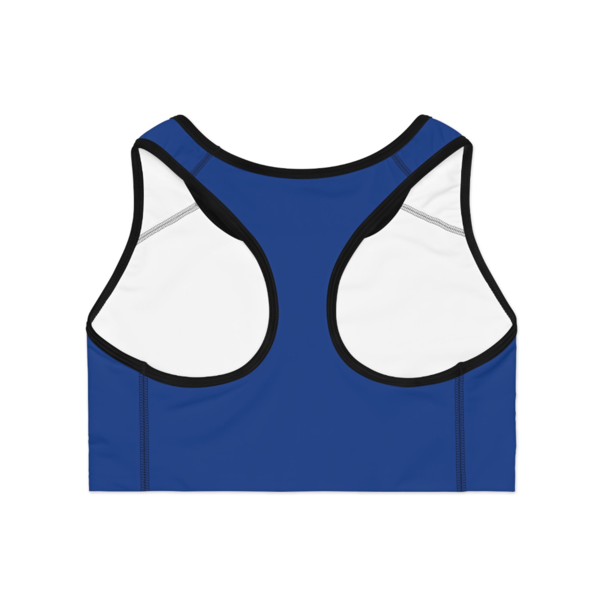 WOMEN'S MUSTANG LEGEND SPORTS BRA - S CENTER CHEST, DARK BLUE COLOR