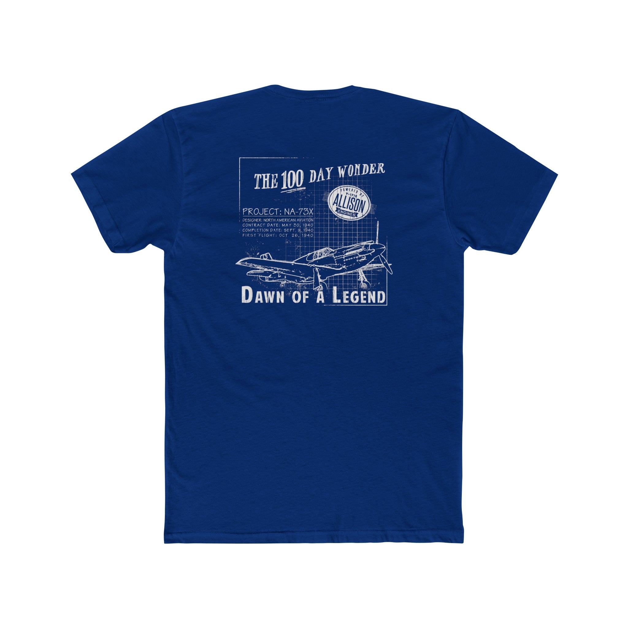 100 DAY WONDER COTTON TEE - S LEFT CHEST, LARGE BACK IMAGE