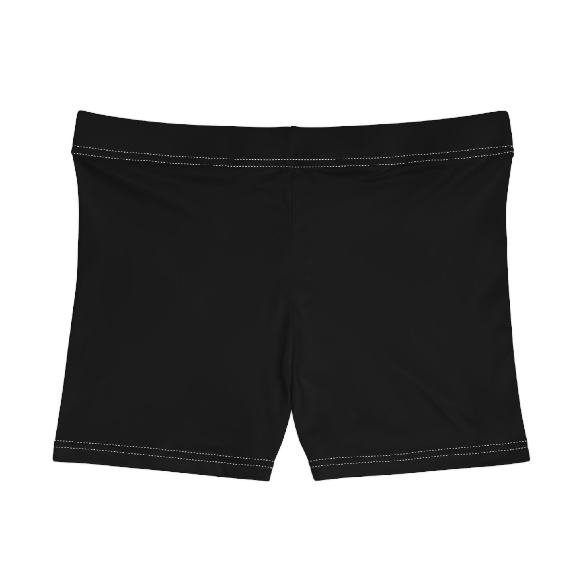 WOMEN'S MUSTANG LEGEND FITNESS SHORTS - S BOTTOM LEFT LEG , BLACK COLOR