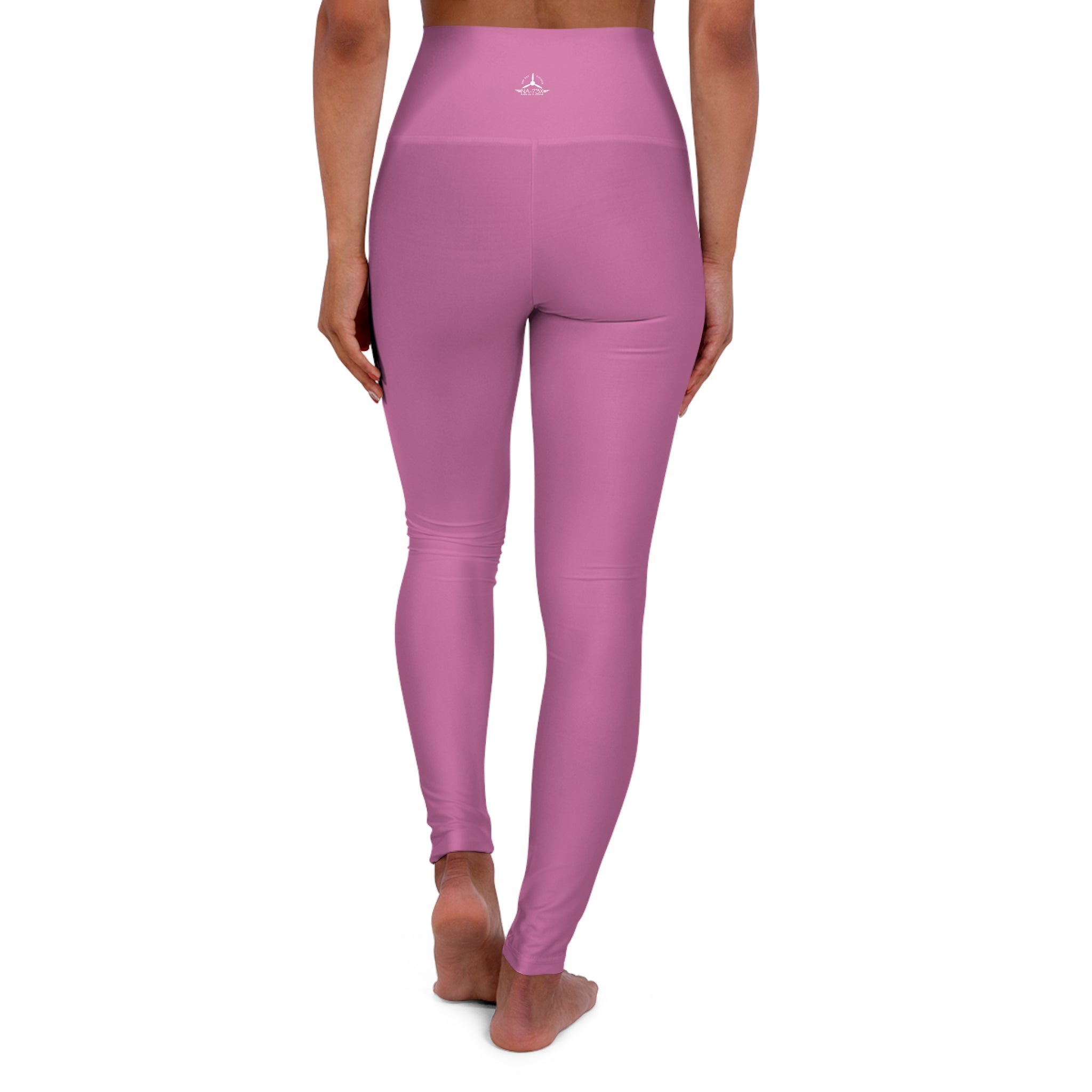 WOMEN'S 100 DAY WONDER HIGH WAISTED YOGA LEGGINGS - S REAR WAIST , LIGHT PINK COLOR