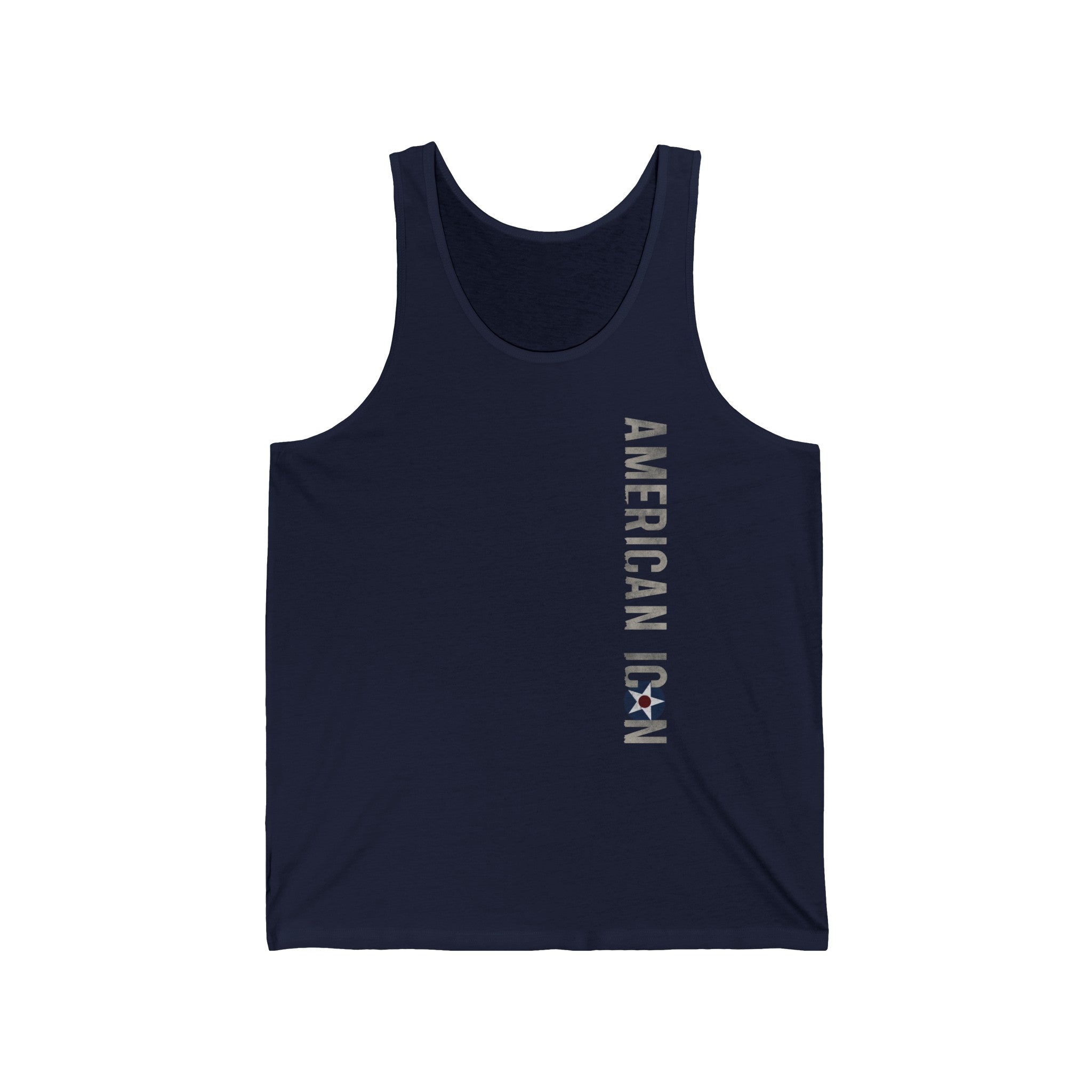 AMERICAN ICON P-40 MEN'S JERSEY TANK - VERTICAL LEFT CHEST, LARGE BACK IMAGE