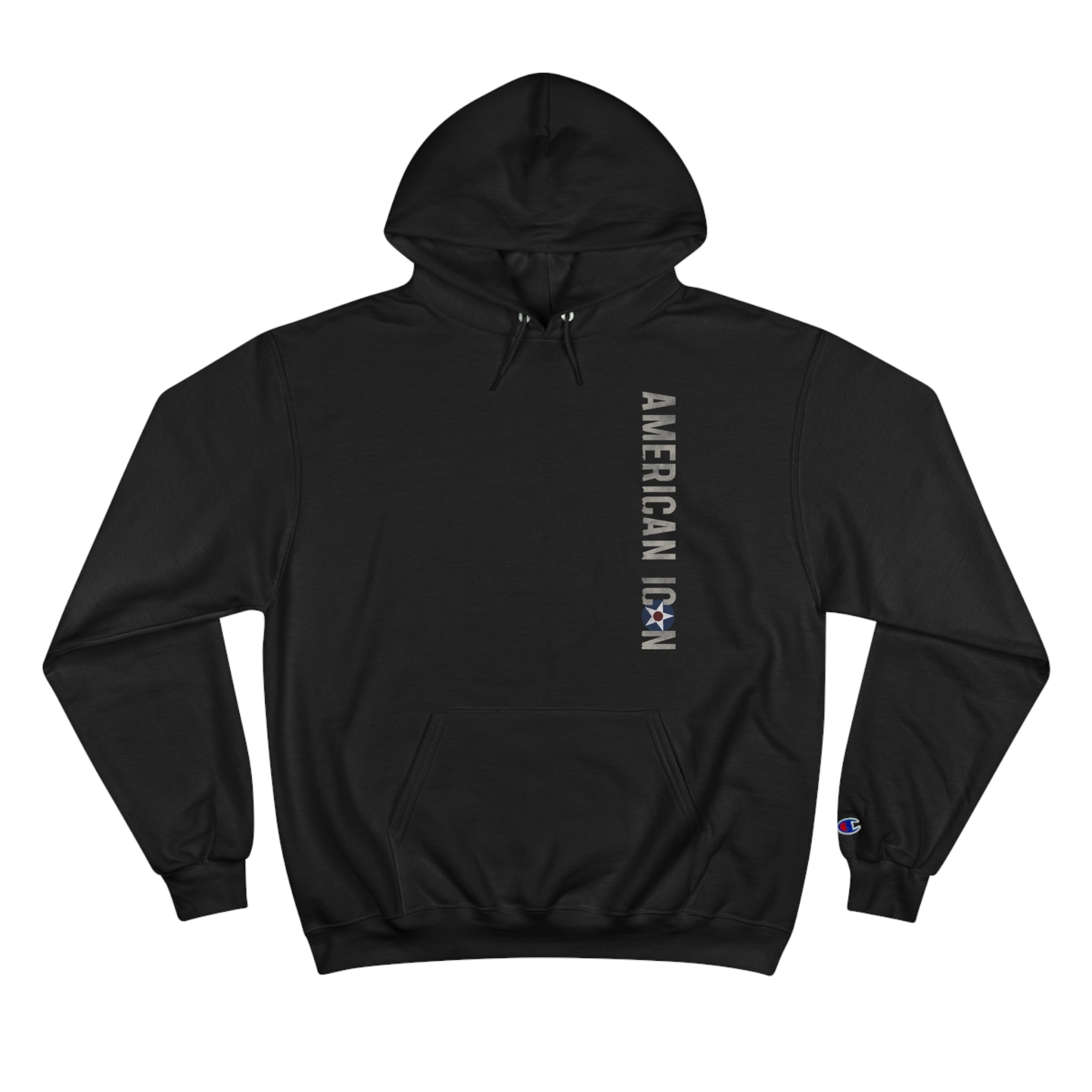 AMERICAN ICON P-40 CHAMPION HOODIE - VERTICAL CHEST, LARGE BACK LOGO
