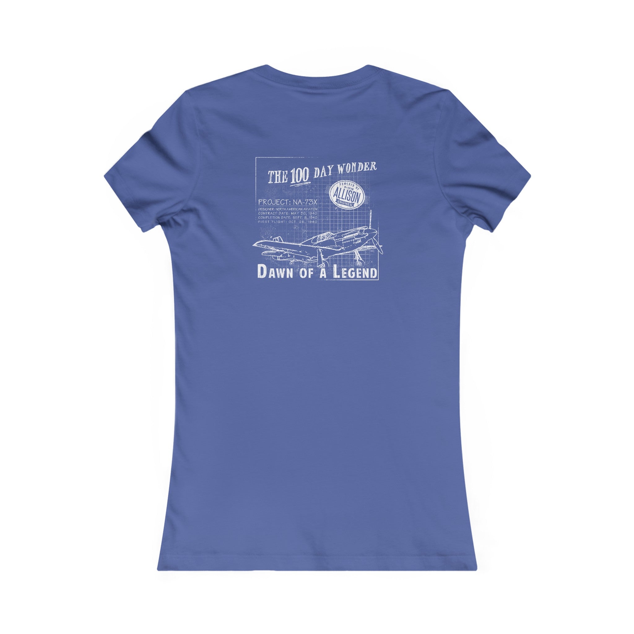 WOMEN'S 100 DAY WONDER COTTON TEE - S LEFT CHEST, LARGE BACK IMAGE