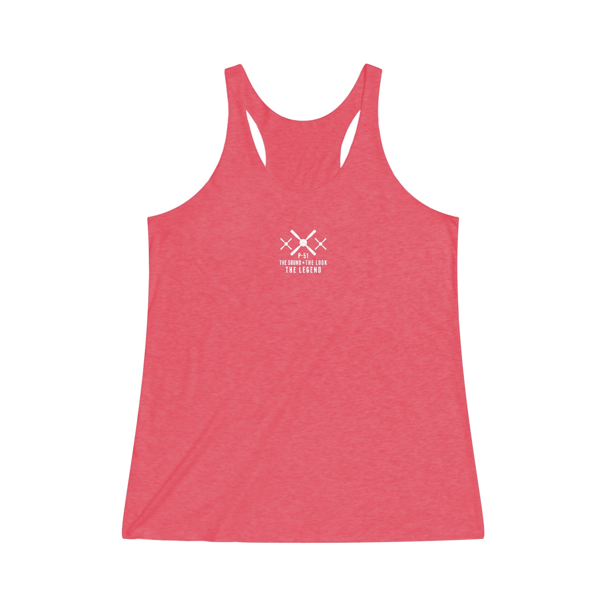 WOMEN'S MUSTANG LEGEND COTTON TRI-BLEND RACERBACK TANK - S CENTER CHEST