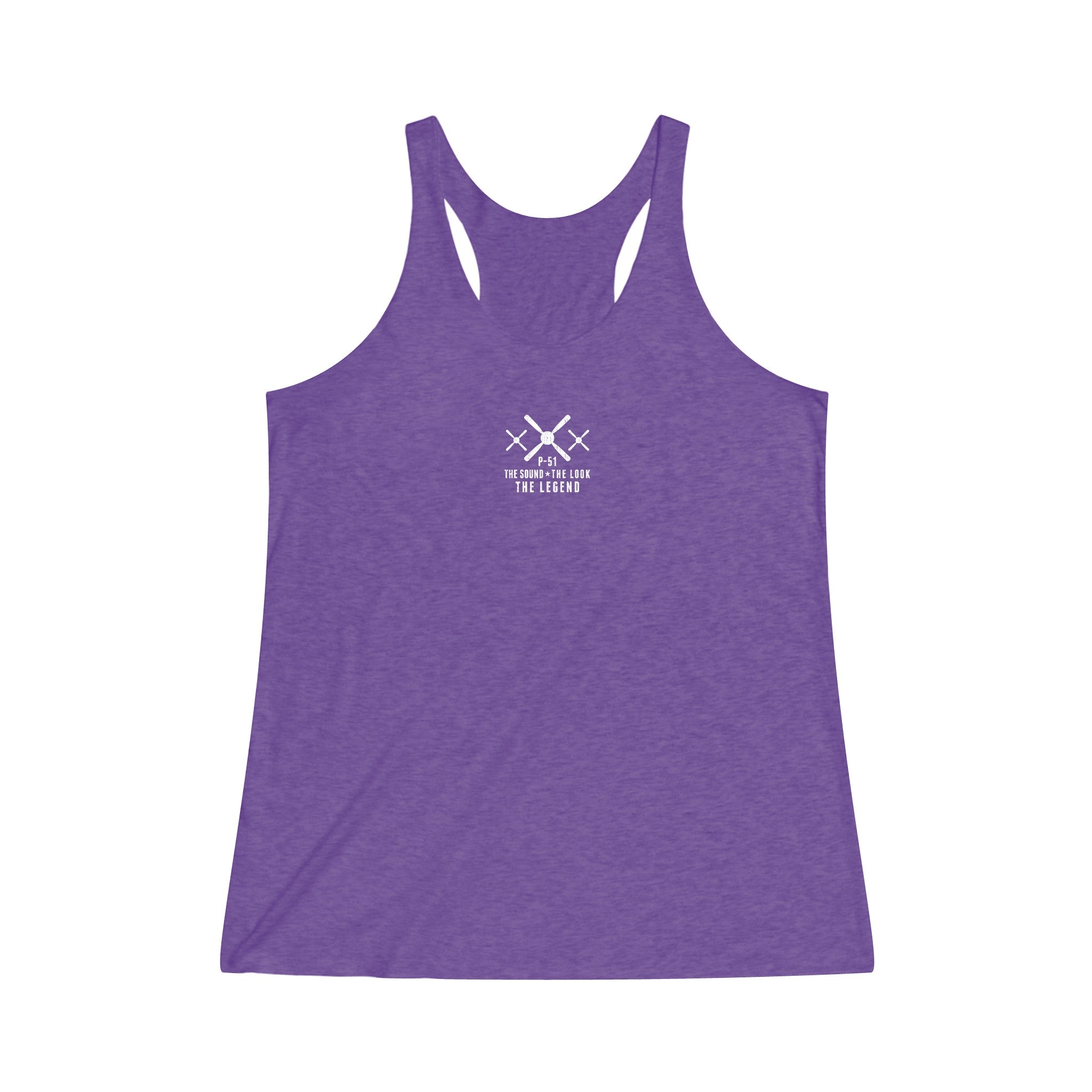 WOMEN'S MUSTANG LEGEND COTTON TRI-BLEND RACERBACK TANK - S CENTER CHEST