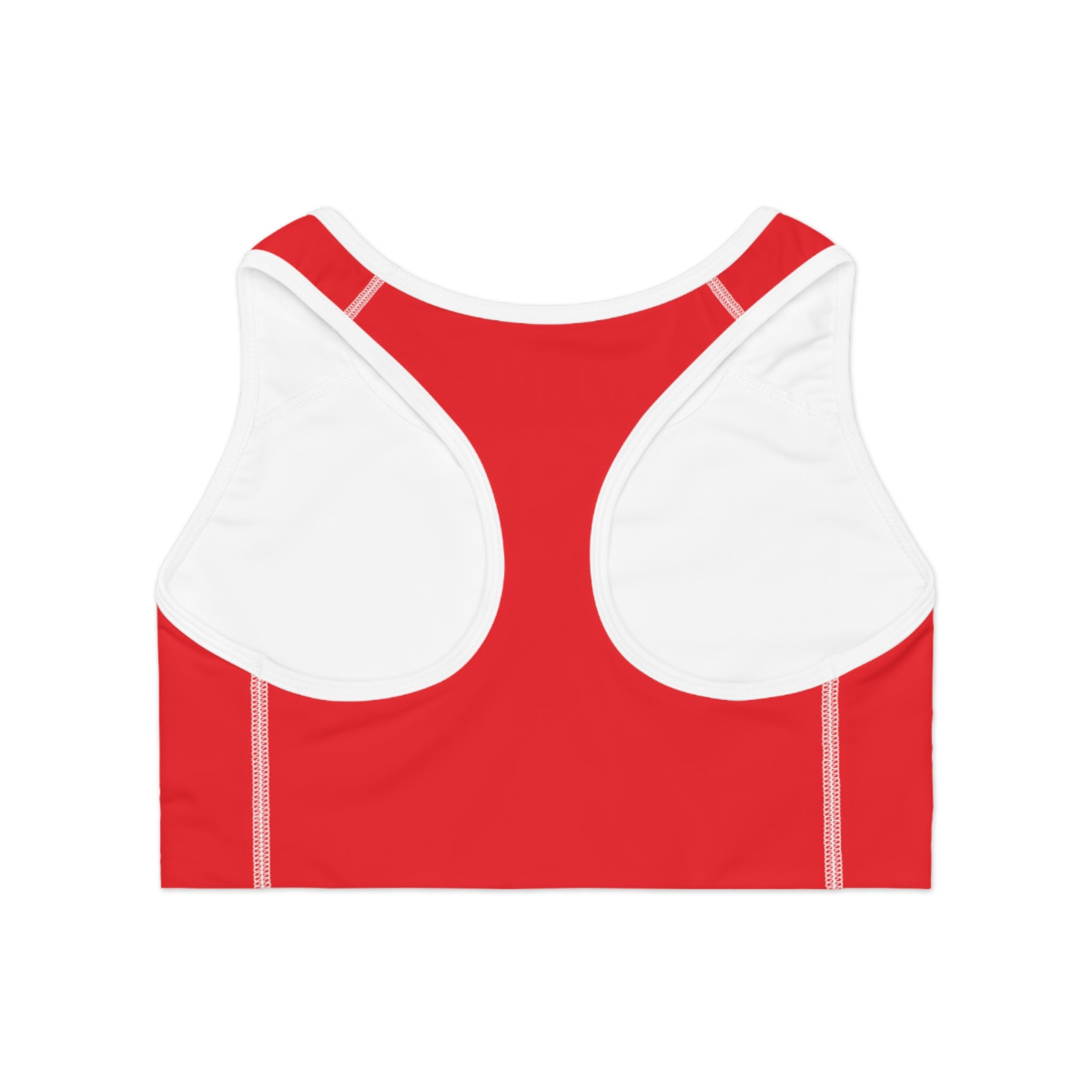 WOMEN'S 100 DAY WONDER SPORTS BRA - S CENTER CHEST, RED COLOR
