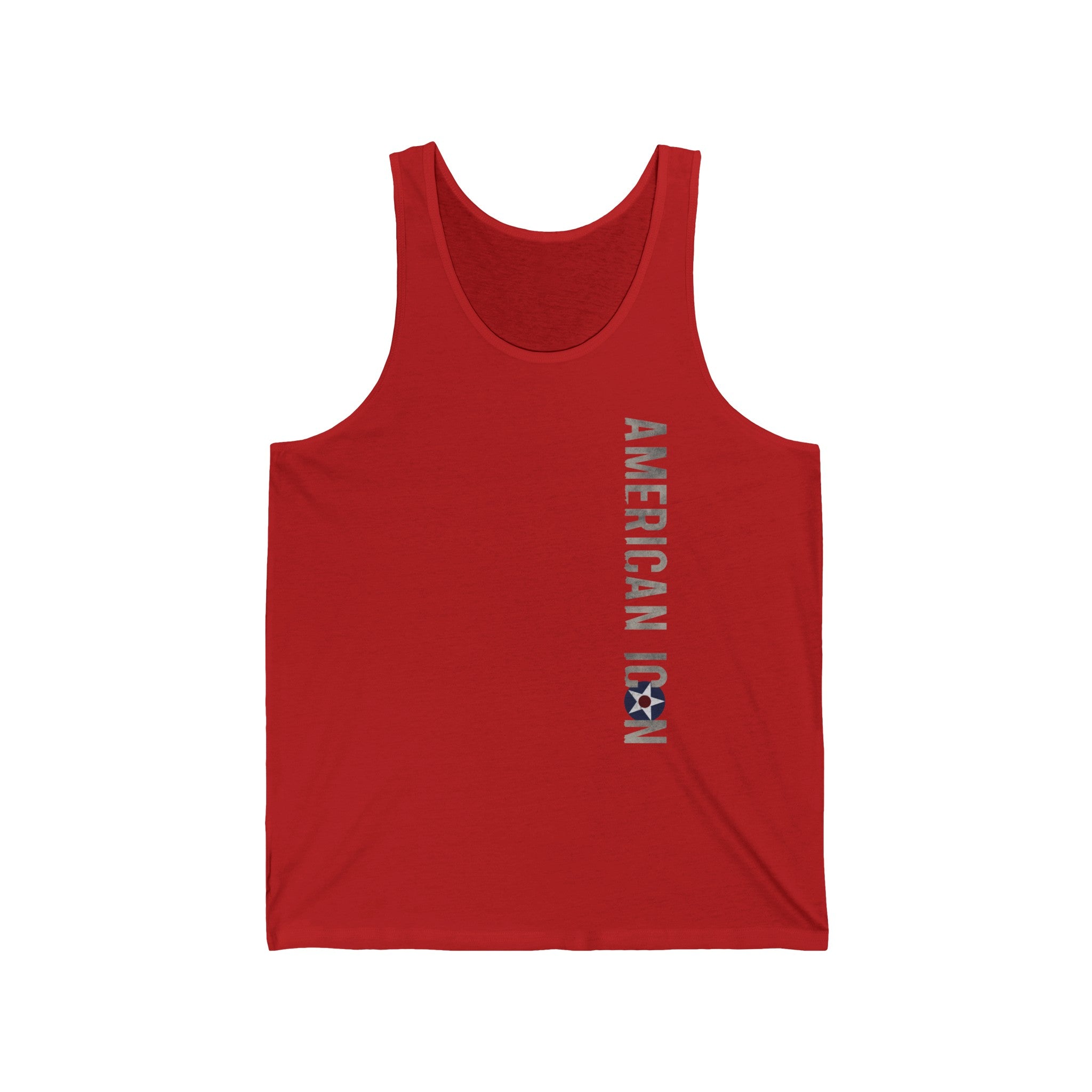 AMERICAN ICON P-40 MEN'S JERSEY TANK - VERTICAL LEFT CHEST, LARGE BACK IMAGE