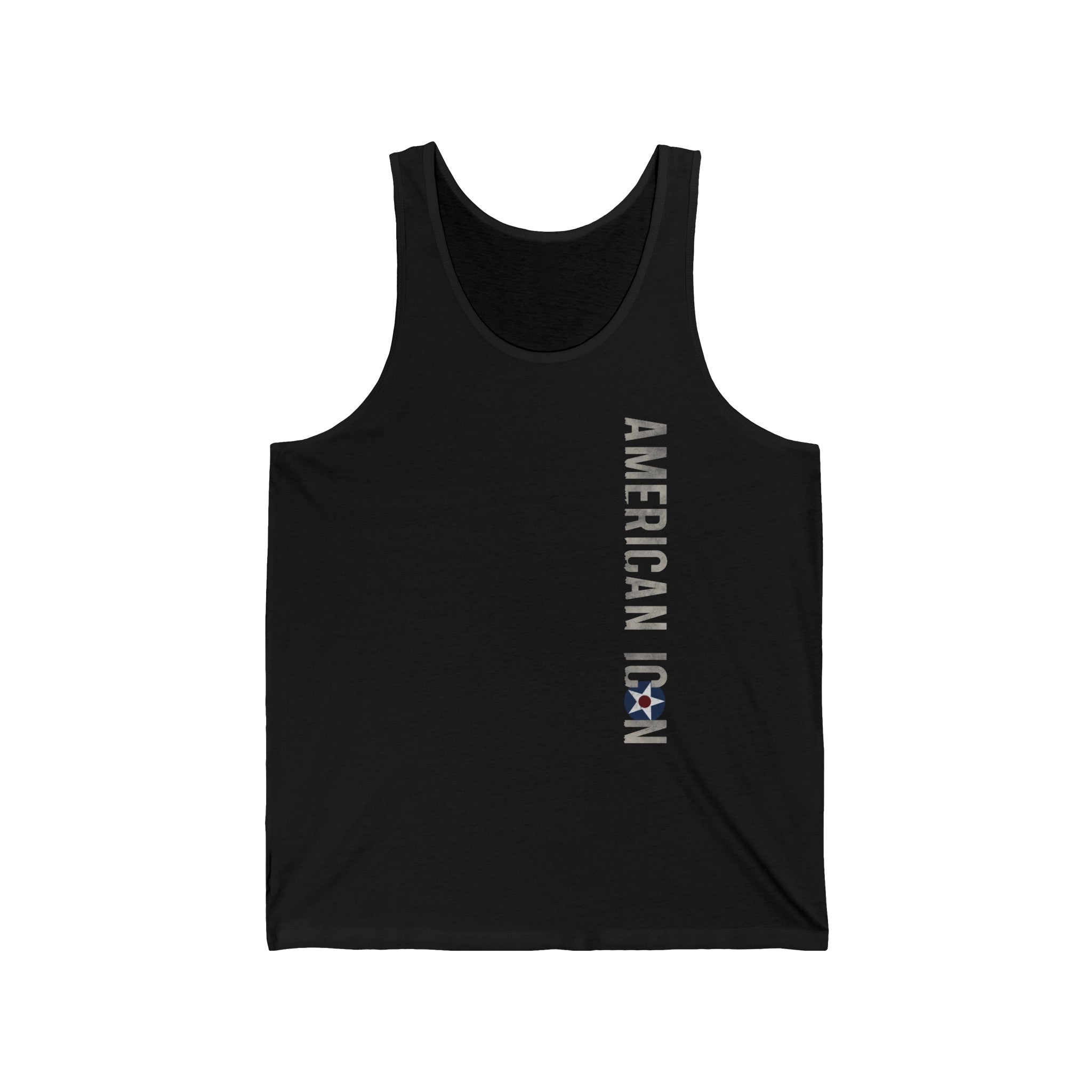 AMERICAN ICON P-40 MEN'S JERSEY TANK - VERTICAL LEFT CHEST, LARGE BACK IMAGE